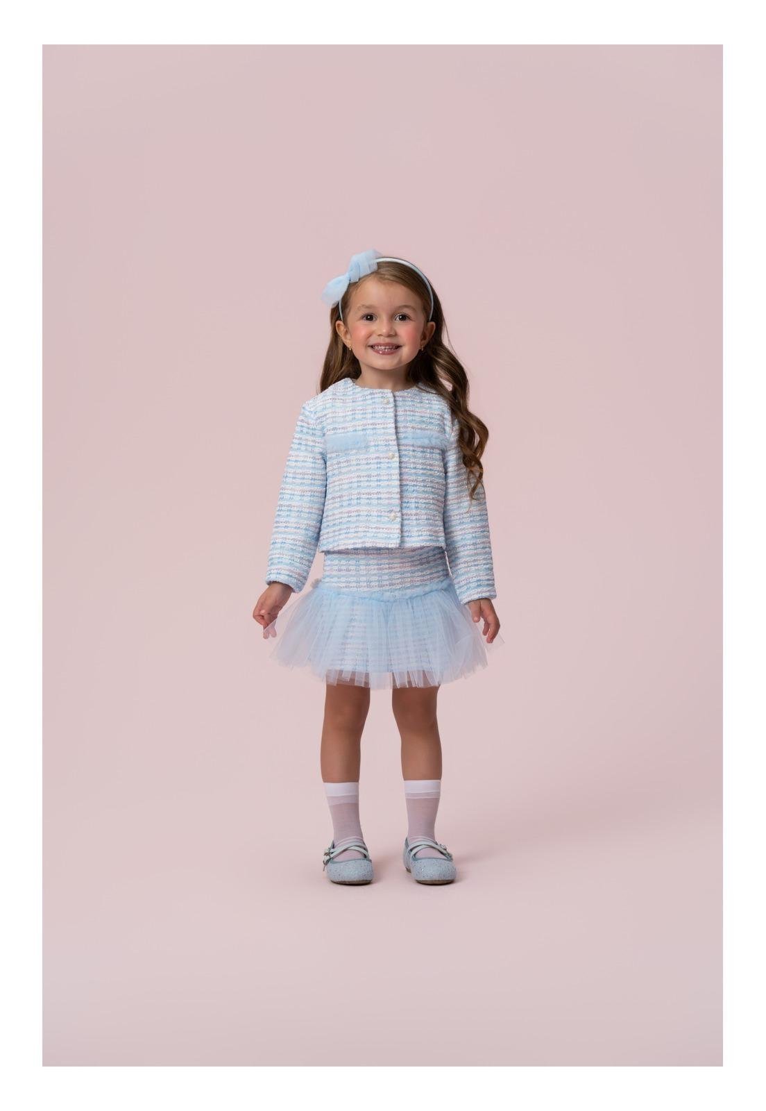 Infantil - Conjunto Menina Azul Tule Festa Petit Cherie 10 Off-white