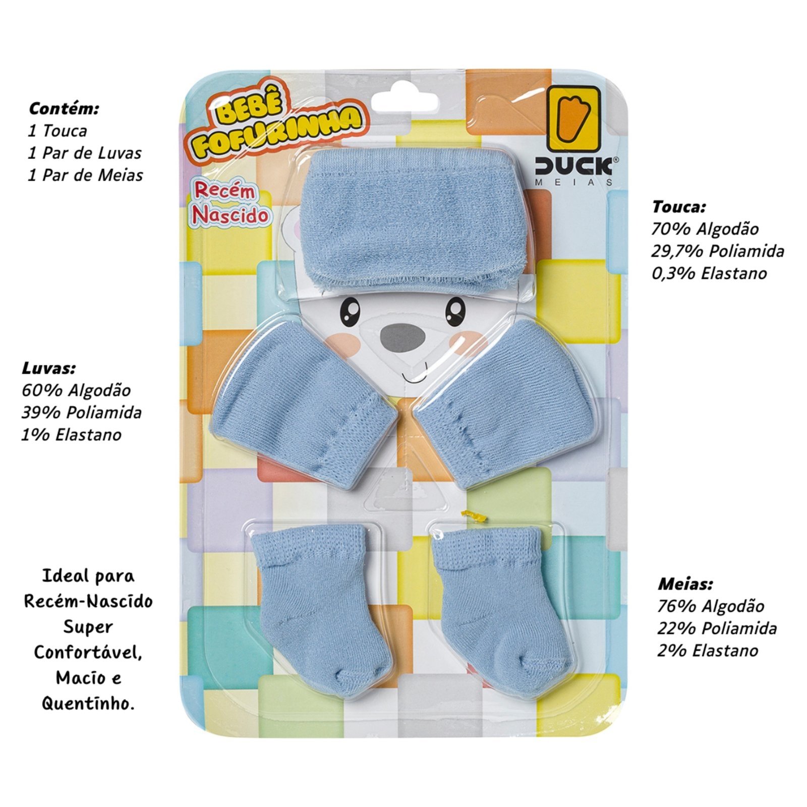 Vista 3 Infantil - Kit Recem Nascido Saida Maternidade Claro Minipasso azul Minipasso azul