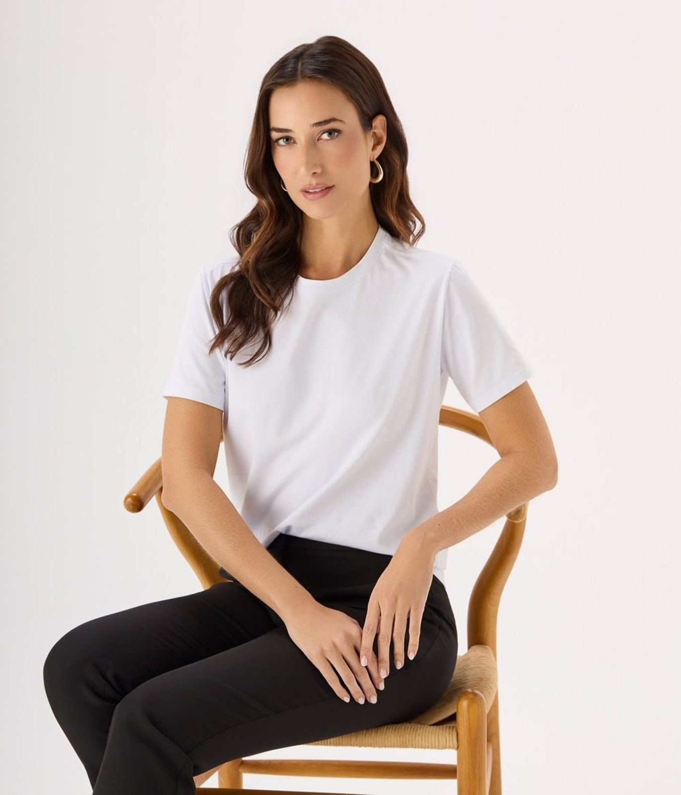 Blusa Pima Decote Careca Feminina Branca