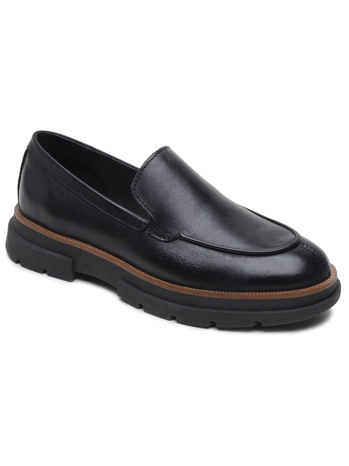 Mocassim Masculino Loafer Alt Eleva Couro Salto 3cm Macio Preto