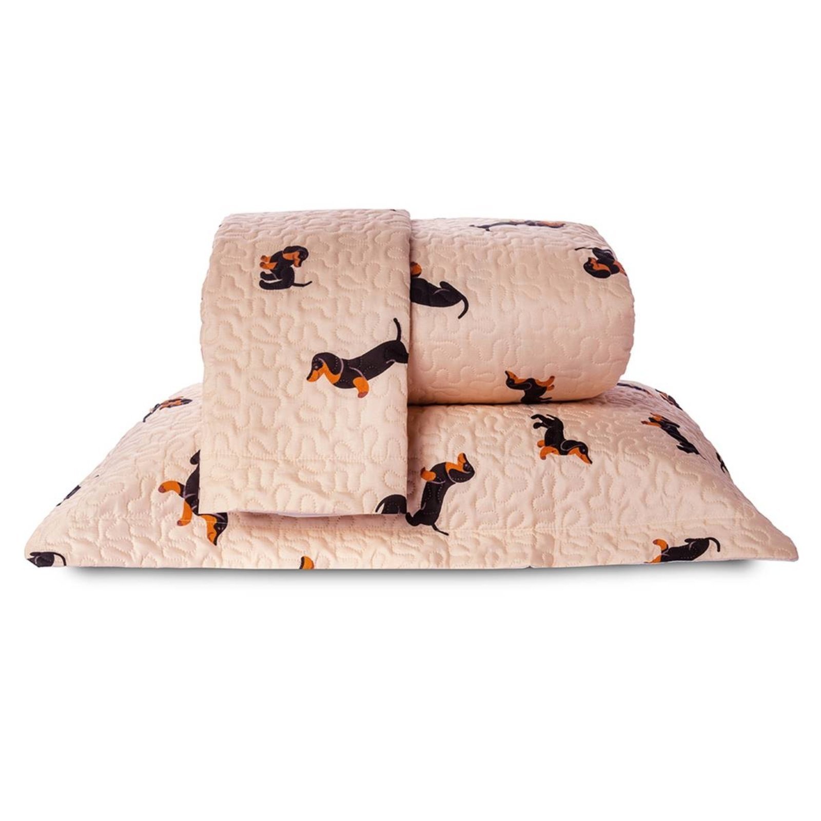 Cobre Leito Queen Casa Modelo Enxovais Basic Dupla Face 180 Fios 3 Peças Cachorro