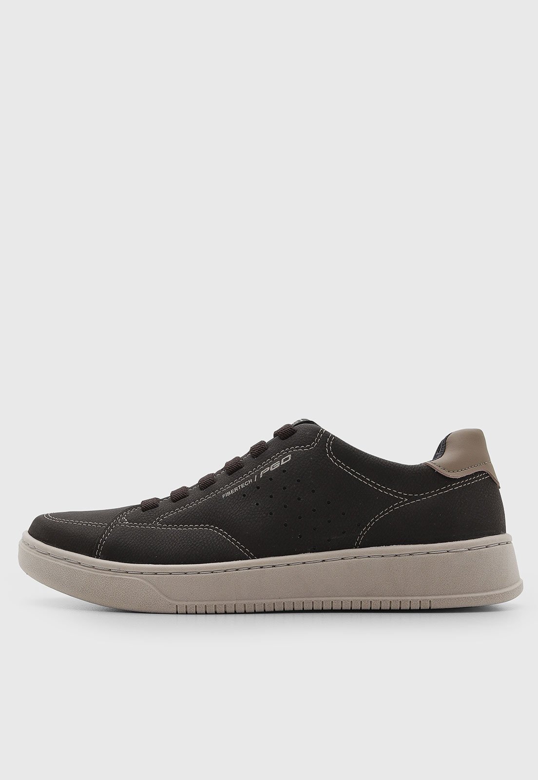 Tênis Masculino Pegada Cano Baixo Sola 3cm Marrom
