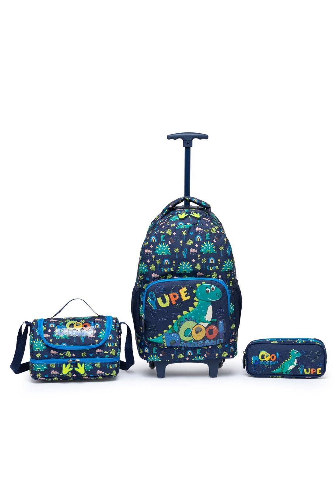 Infantil – Kit Mochila Yupe Escolar Rodinha Estojo Lancheira Espaçoso