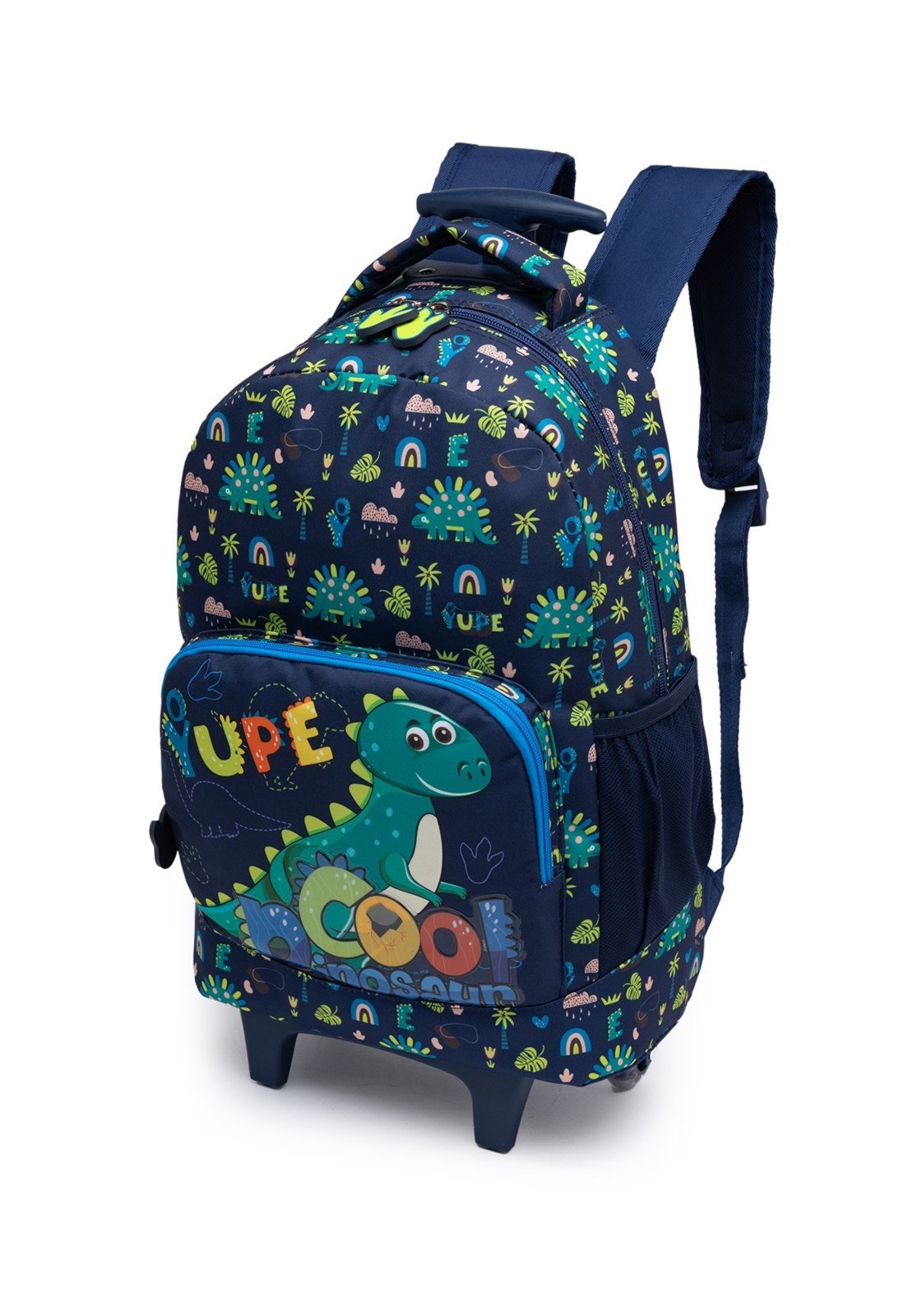 Vista 3 Infantil - Kit Mochila Yupe Escolar Rodinha Estojo Lancheira Espaçoso azul marinho YUPE azul marinho