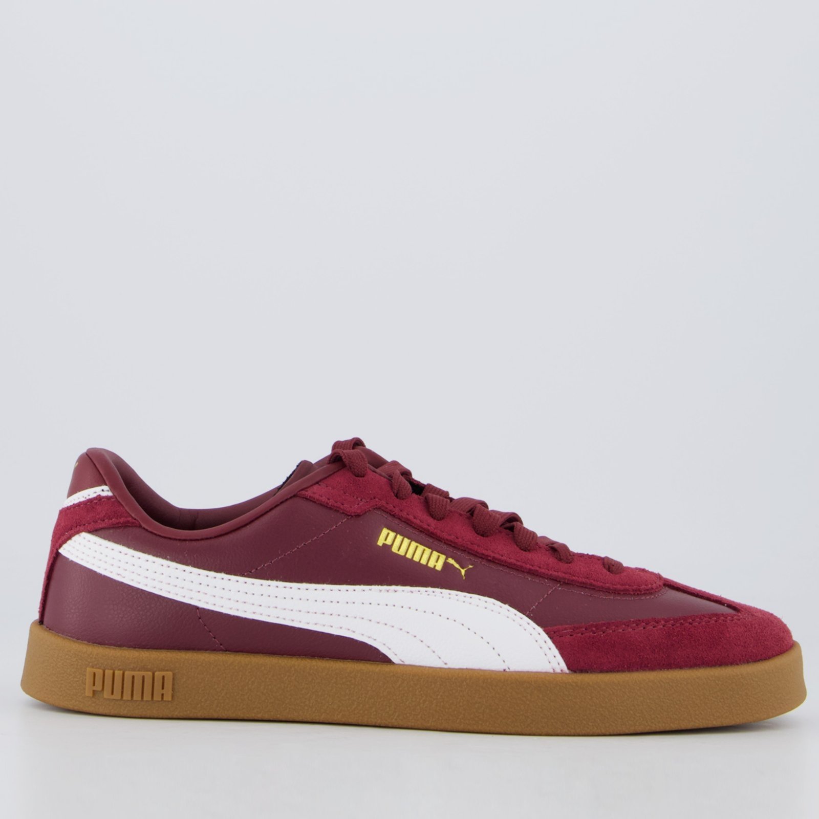 Vista 2 Tênis Puma Club II Era Bordô vermelho Puma vermelho