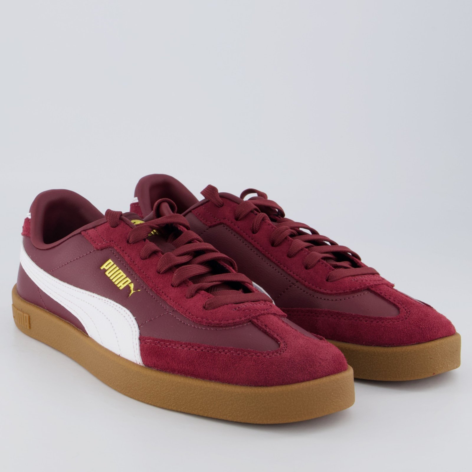 Vista 3 Tênis Puma Club II Era Bordô vermelho Puma vermelho