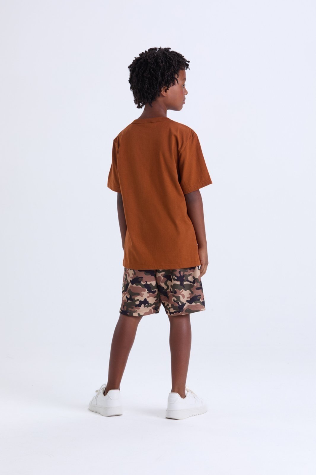 Vista 3 Infantil - Conjunto Masculino de Verão T-Rex Club VIDA COSTEIRA caramelo VIDA COSTEIRA caramelo
