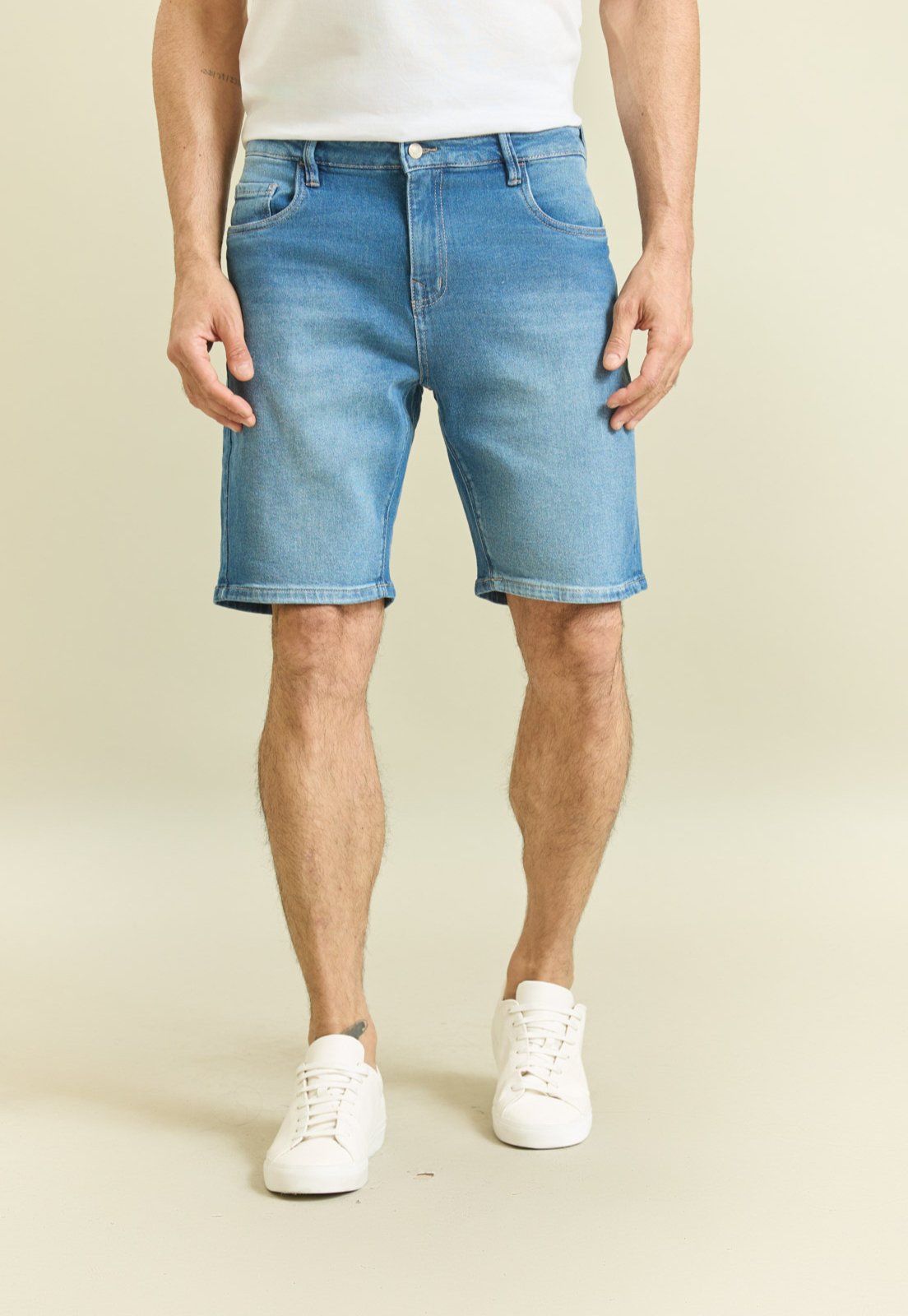 Bermuda Jeans Masculino Slim Dialogo Jeans Azul