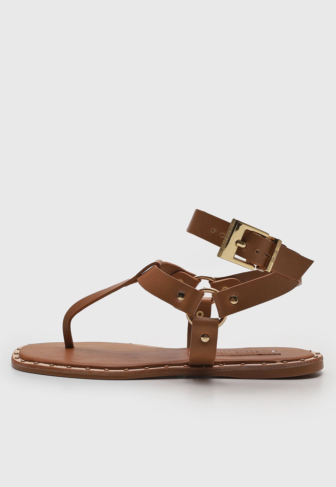 Rasteira Santa Lolla Tachas Caramelo