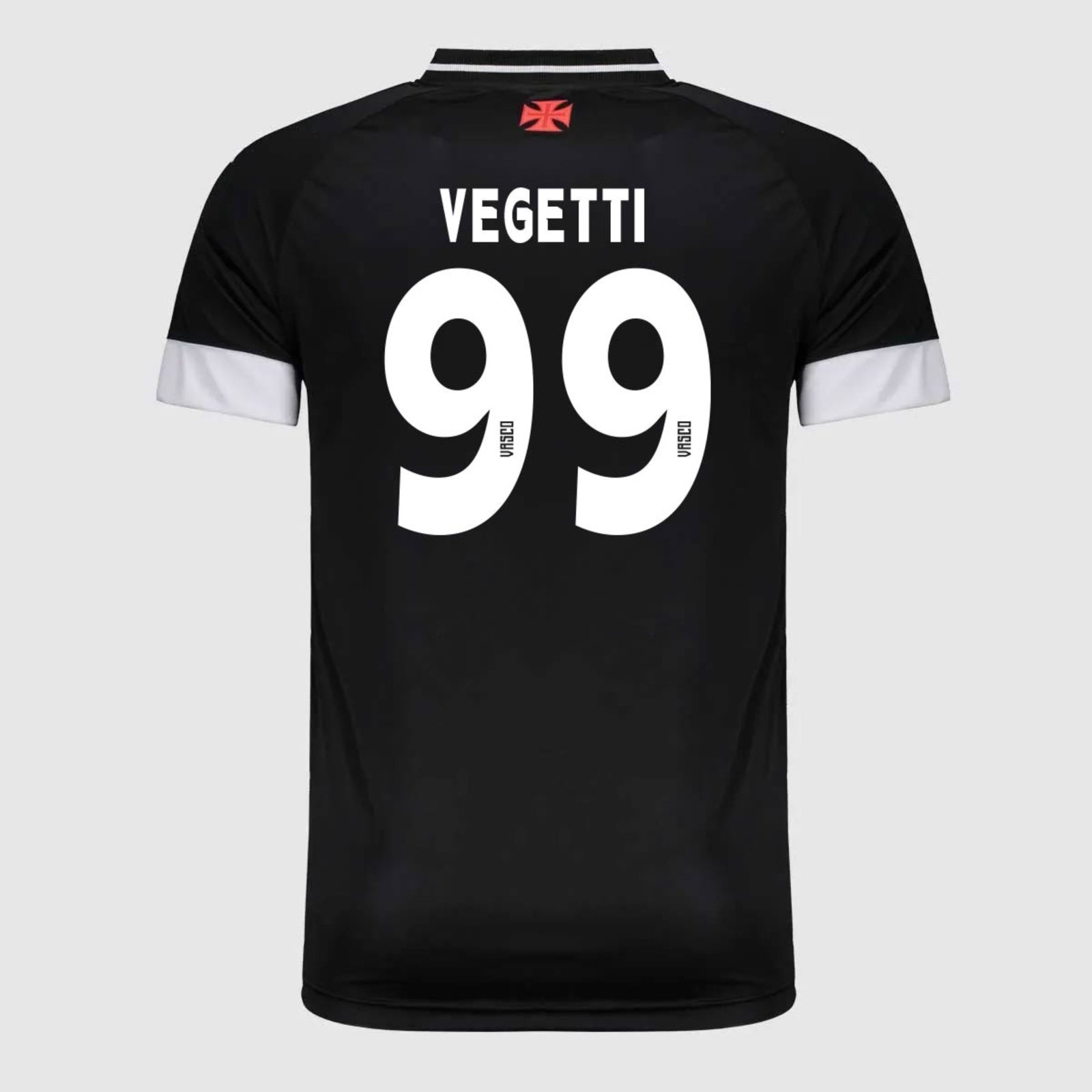 Vista 2 Camisa Kappa Vasco Supporter UP Preta 99 Vegetti preto Kappa preto