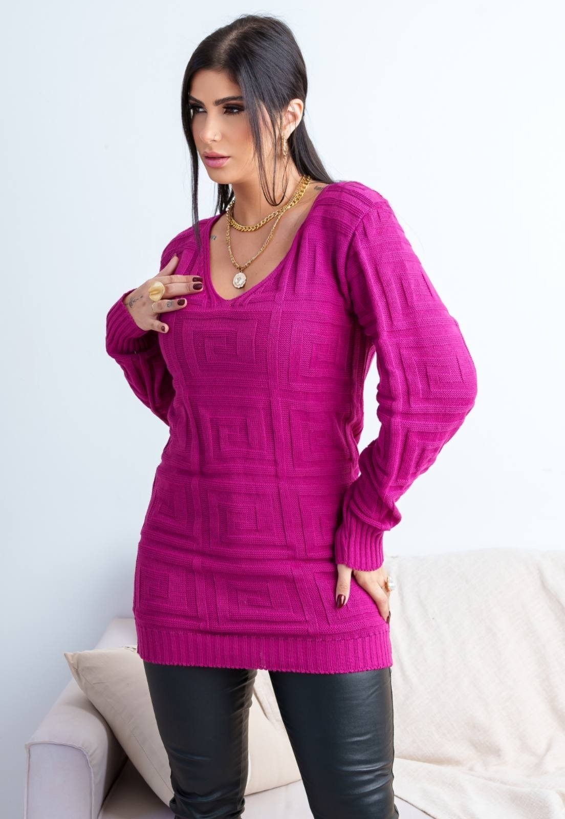Camisão Feminino Trico Pletora Veste Leg Fucsia