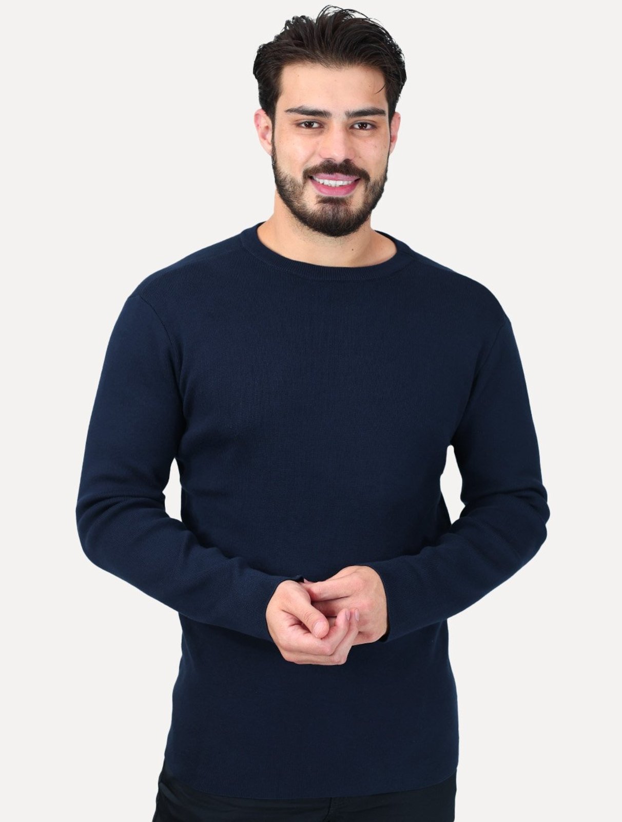 Blusa Osklen Masculina Slim Fit Tricot Solid Cotton Azul Marinho