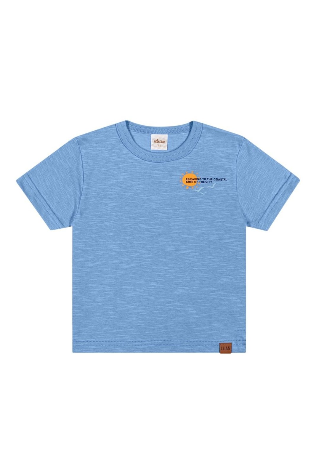 Infantil - Camiseta Menino Flamê Sol Elian Azul