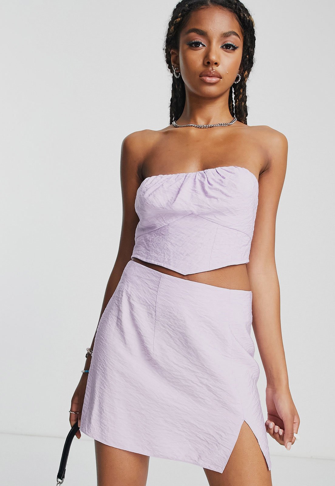 Saia TOPSHOP Curta Fenda Lilás