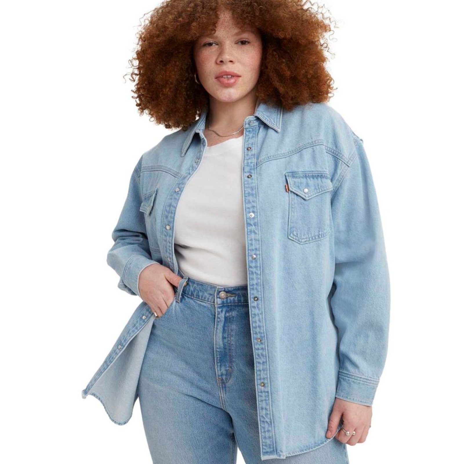 Camisa Jeans Levi’s® Dorsey Western Plus Size Clara