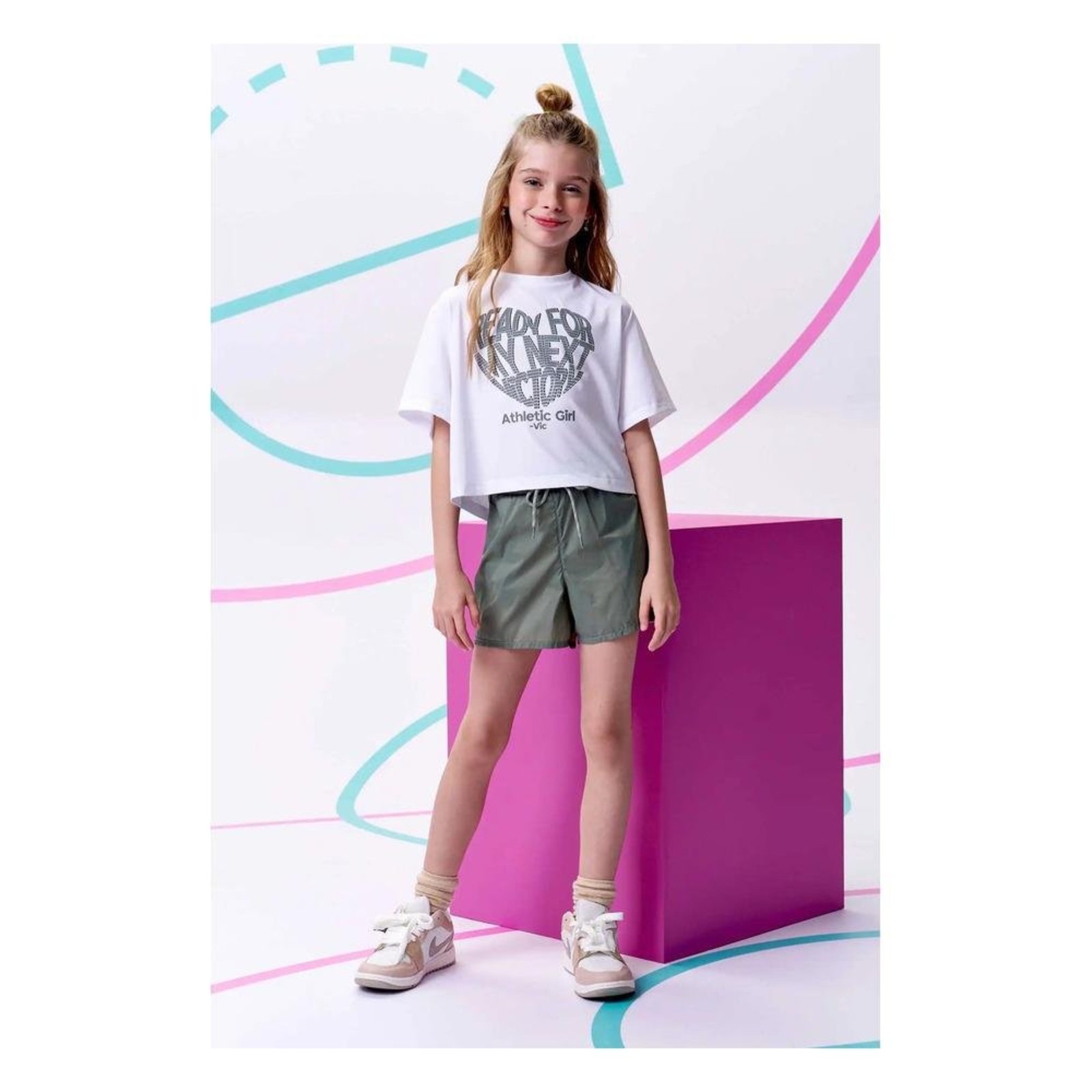 Infantil - Conjunto Menina Verde Shorts Vic&Vicky 14 Verde