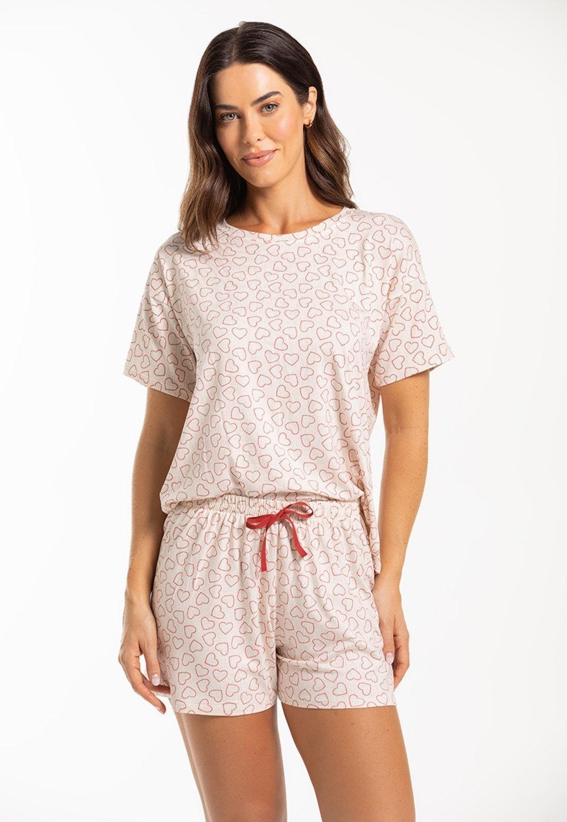 Conjunto Pijama Feminino Curto em Malha