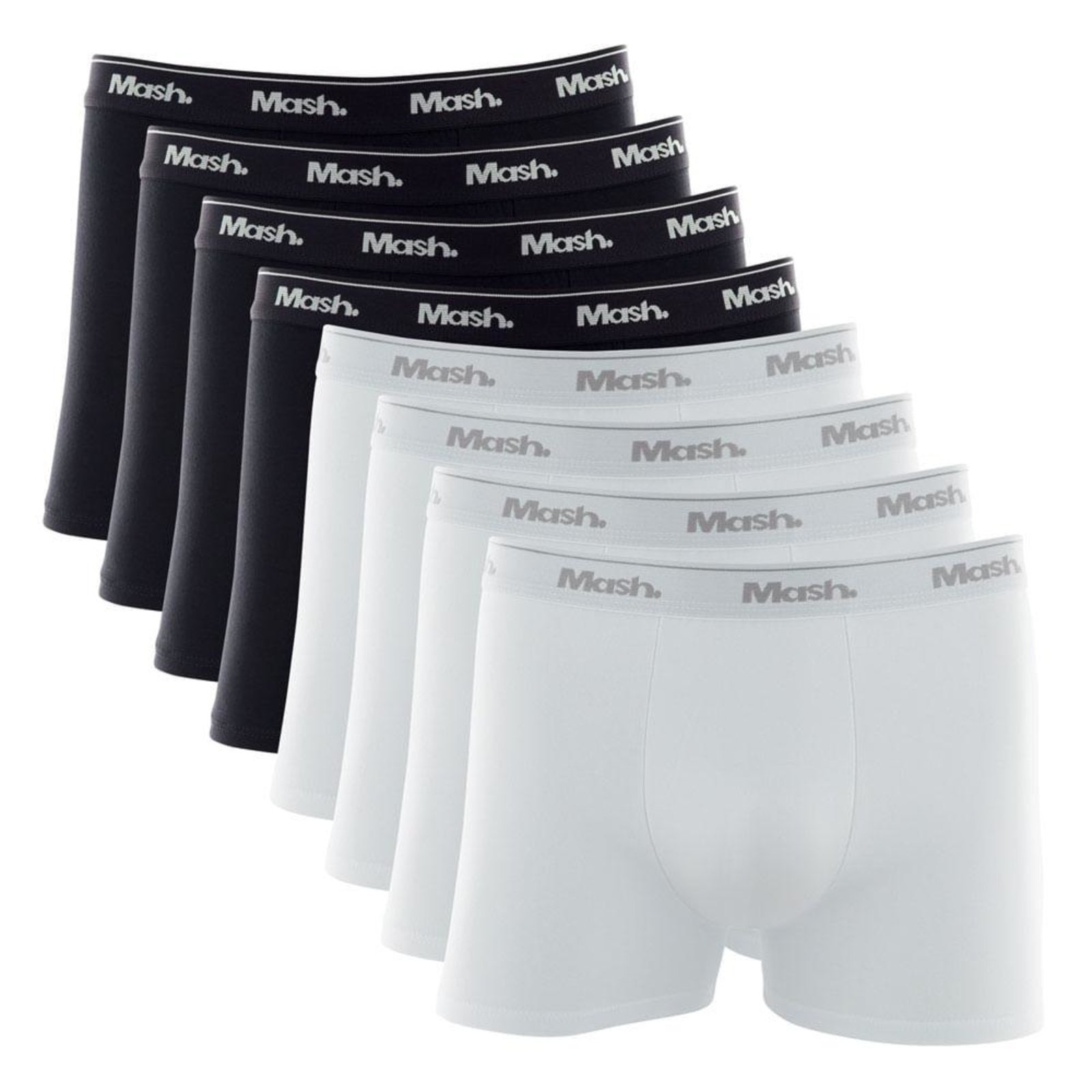 Kit Cueca Boxer Mash 8 Peças Masculina Algodão Elástico Sortido P
