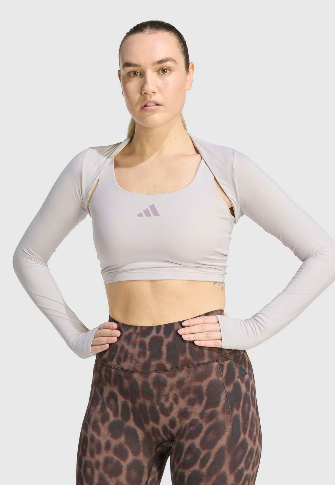 Blusa Manga Longa Feminina adidas Performance Recorte Costas Lilás