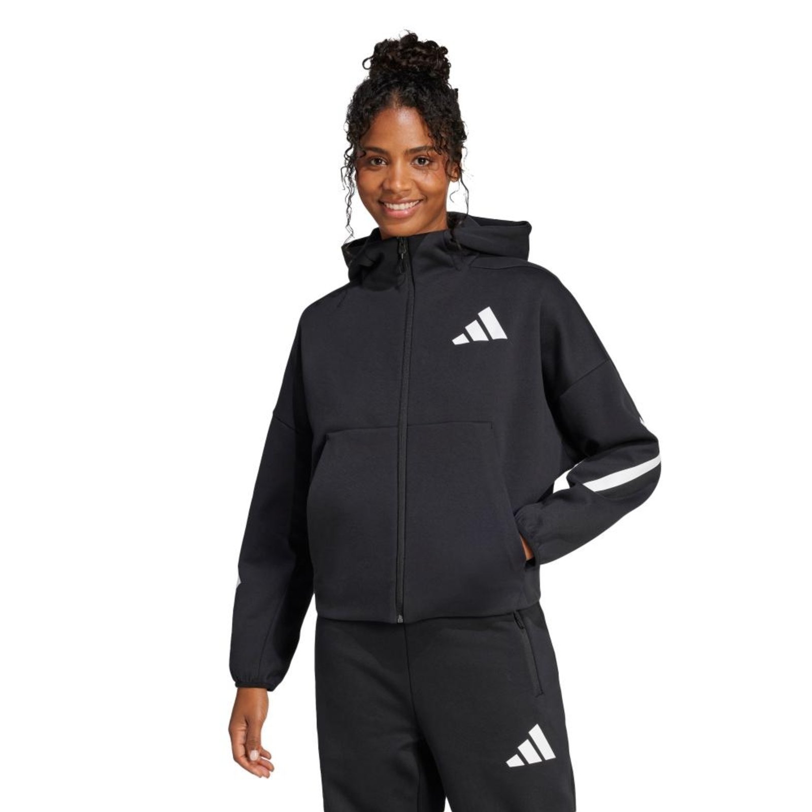 Moletom Capuz adidas Z.N.E. Full-Zip adidas Sportswear Preto