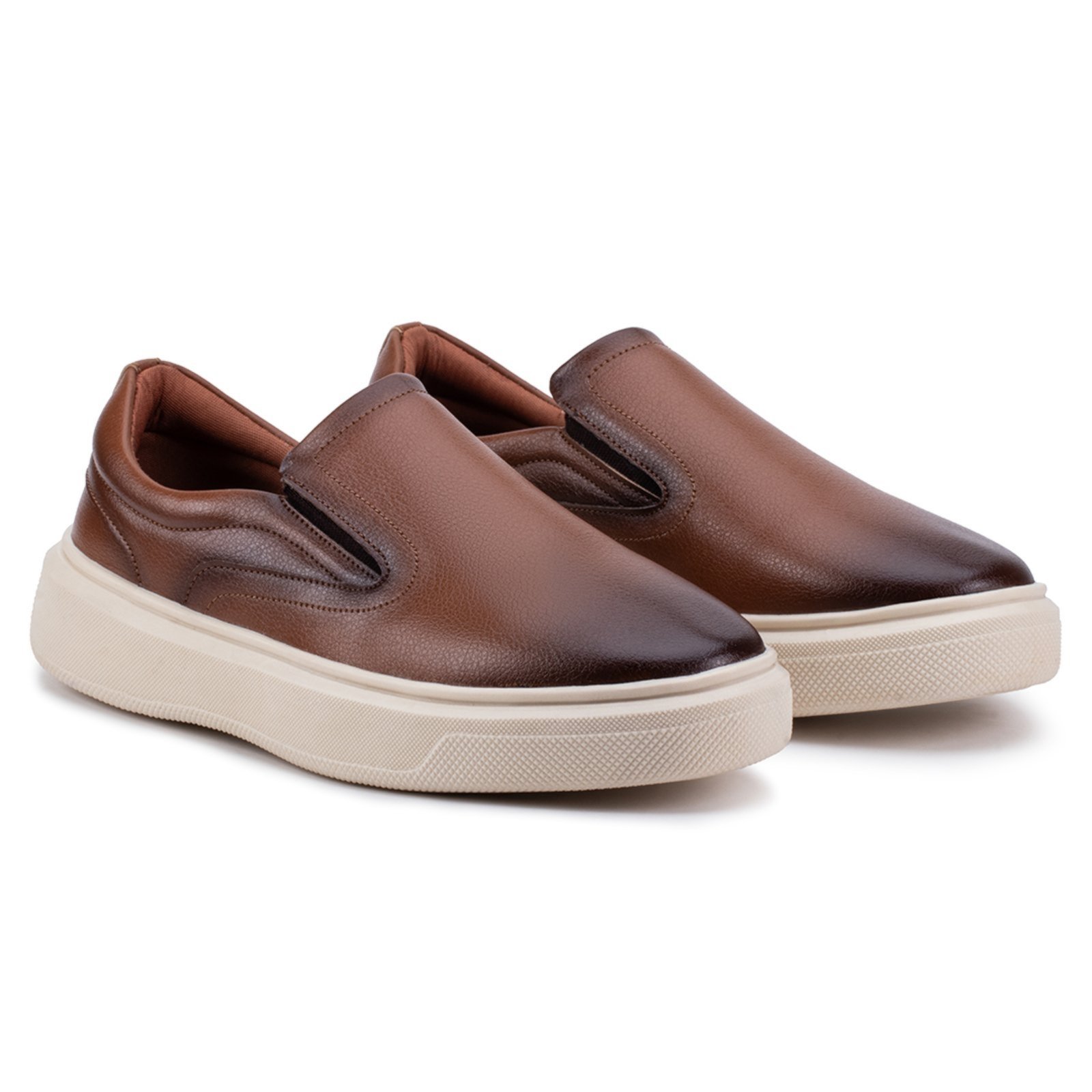 Tênis Slip On Iate Estilo Shoes Masculino Terracota Confortável Calce Fácil