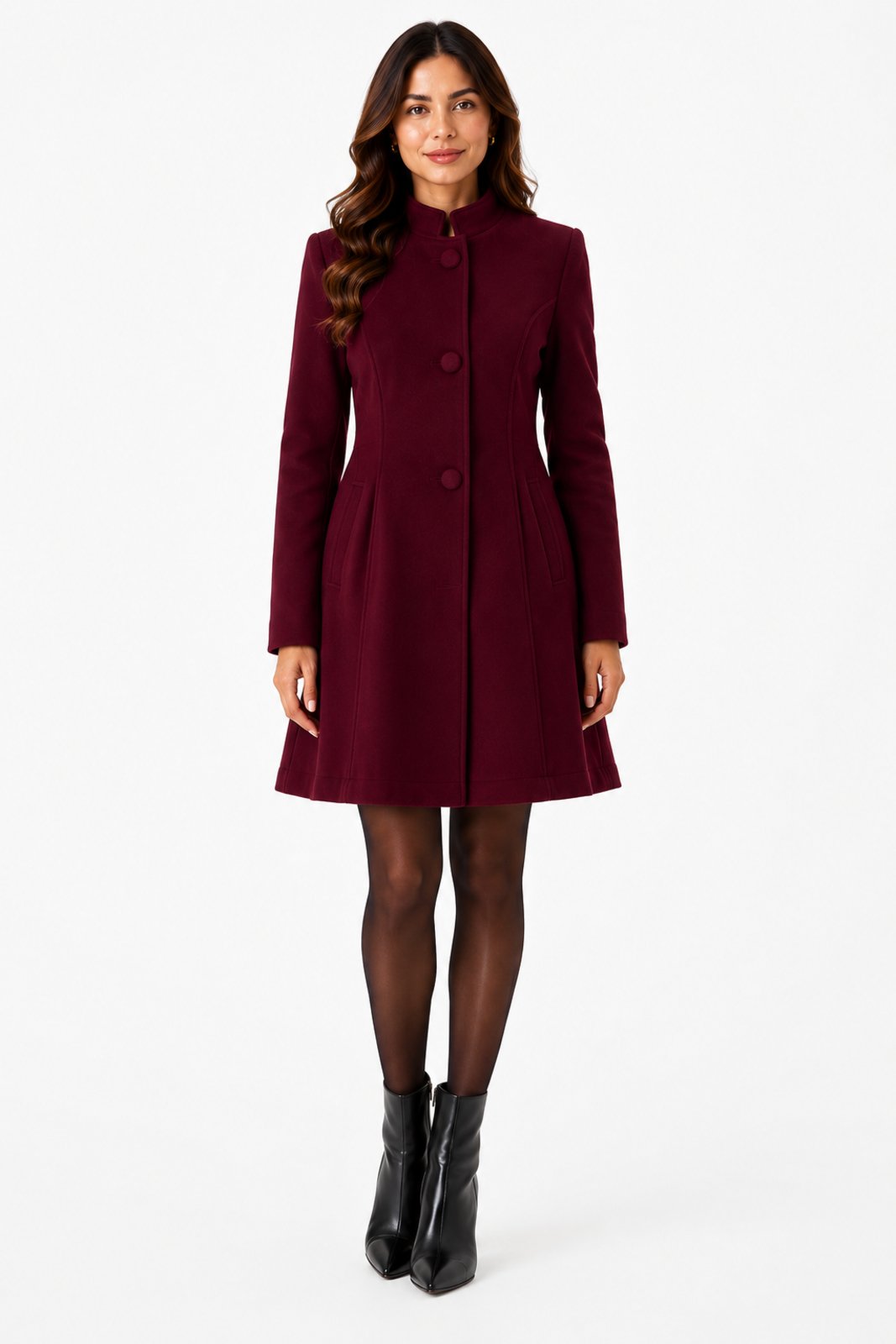 Vestido Curto D Bell Outlet Fashion Manto Vinho