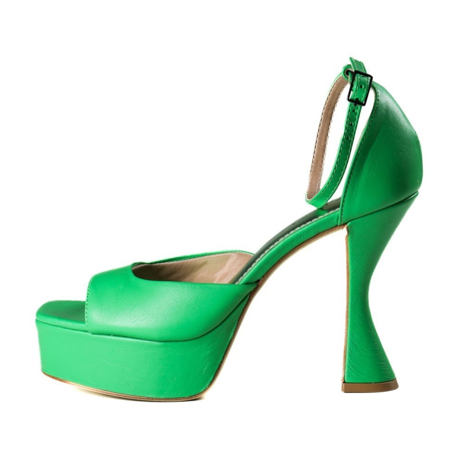 Vista 3 Sandália Feminina Salto Taça Lia Line Lia Line verde Lia Line verde