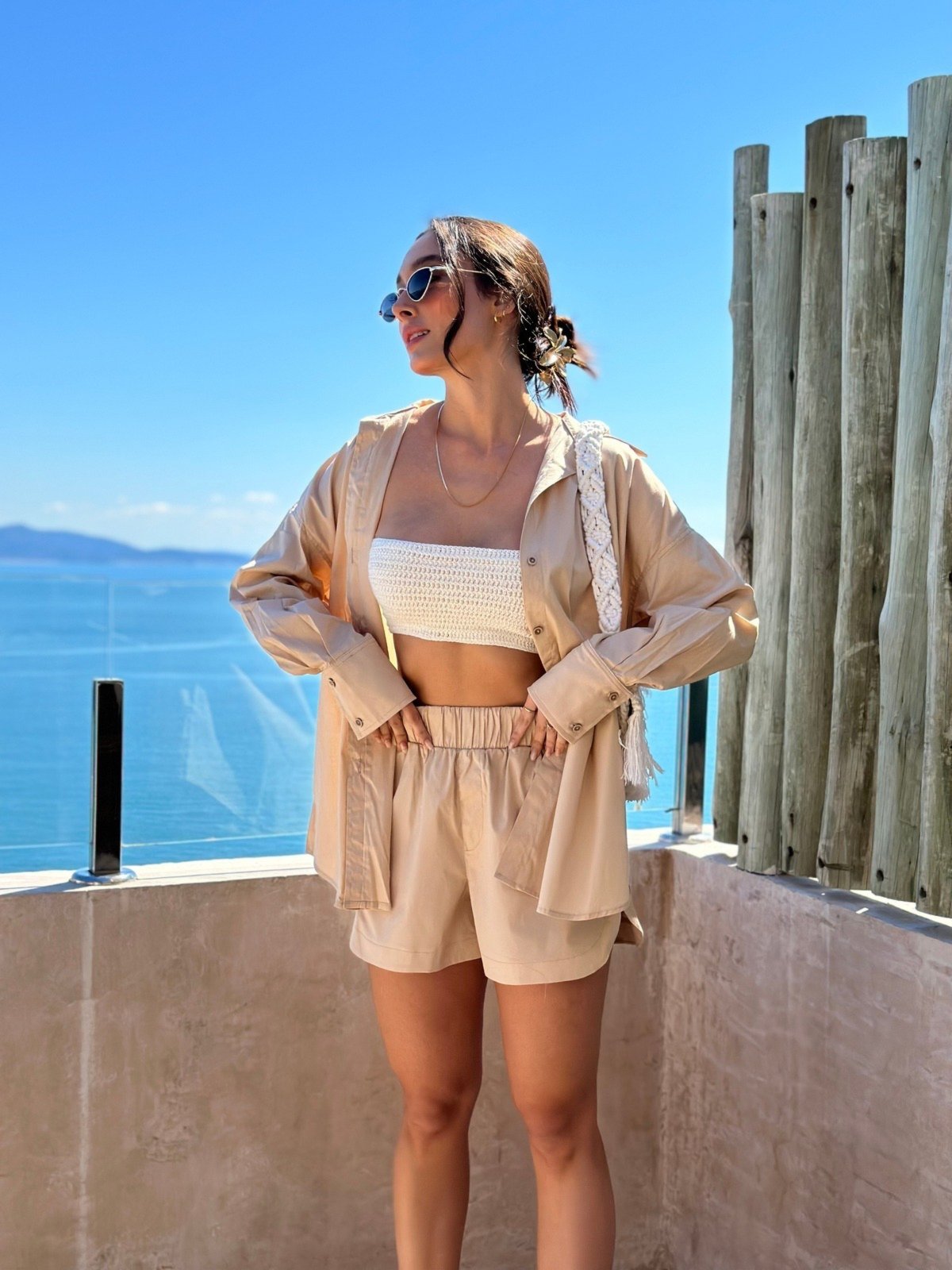 Camisa Oversize Chiara Pitaia Beachwear Areia
