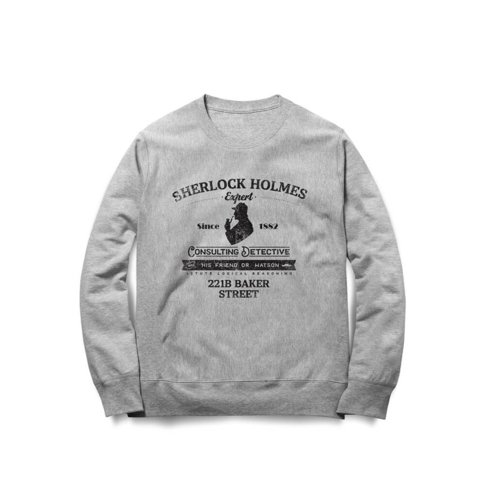 Moletom Sherlock Holmes - Mescla Cinza - Casual - Studio Geek