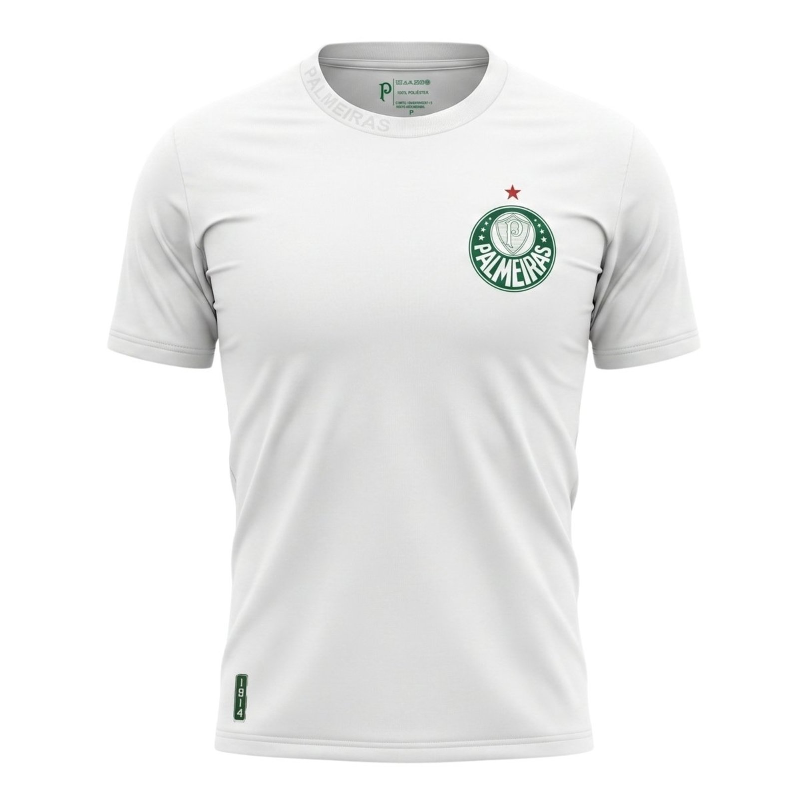 CAMISA PALMEIRAS 1914 BRANCA MASCULINA TORCEDOR LICENCIADO BRANCO