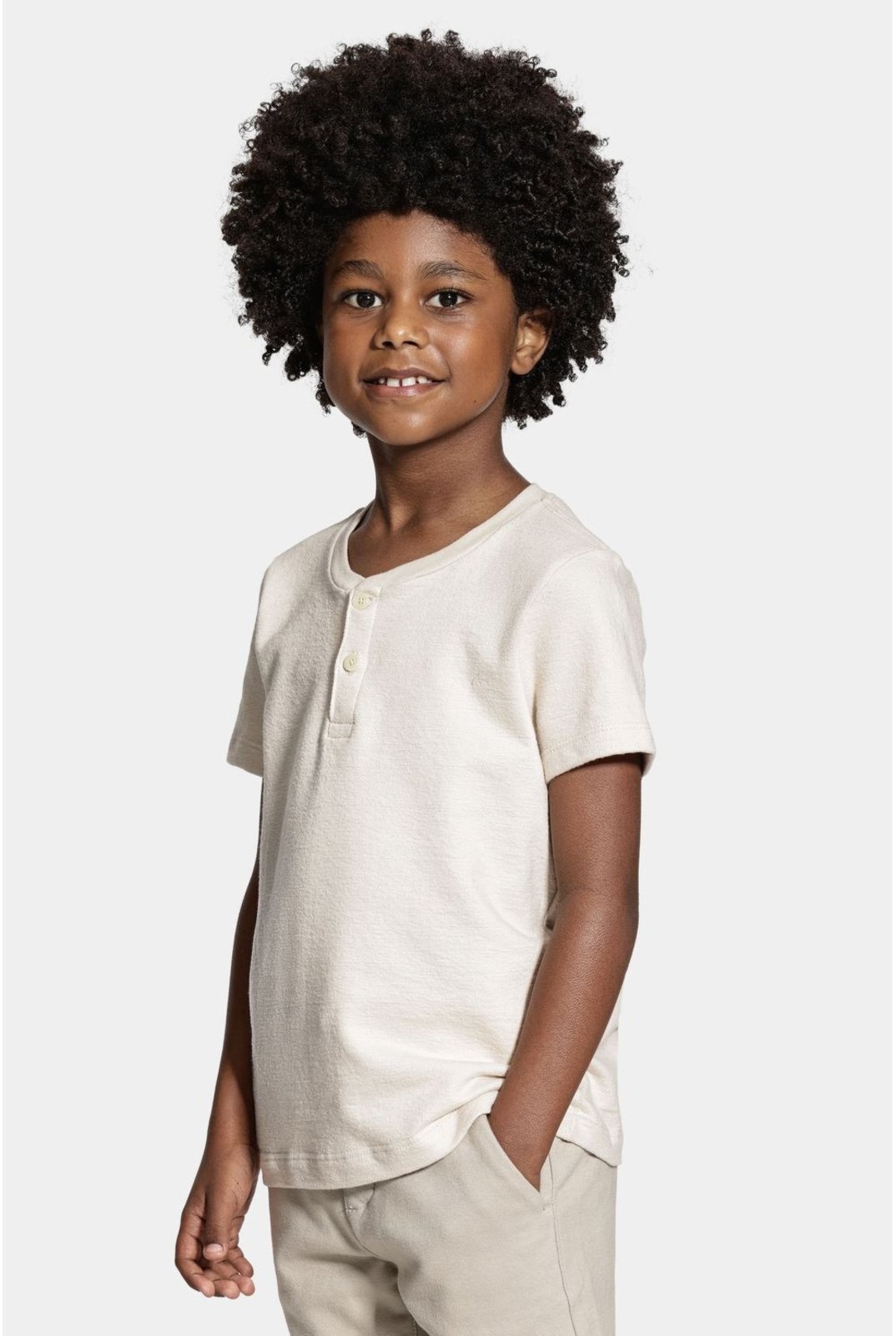 Infantil – Camiseta Aramis Manga Curta Portuguesa Malha Tricot Marfim