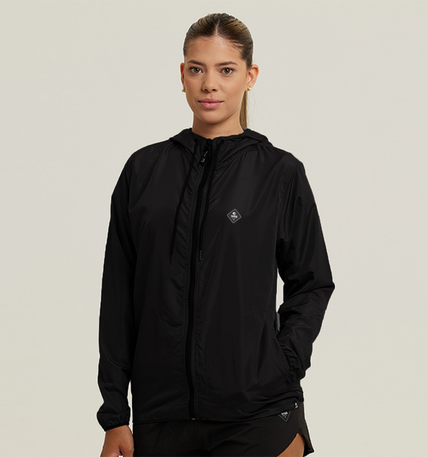 Jaqueta Corta Vento Feminino Preto WSS Diamond