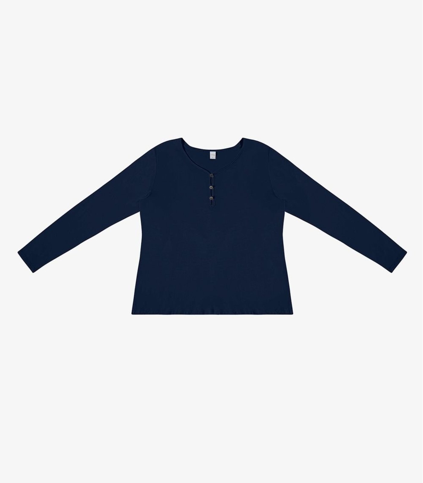 Blusa Feminina Com Botões Manga Longa Rovitex Azul