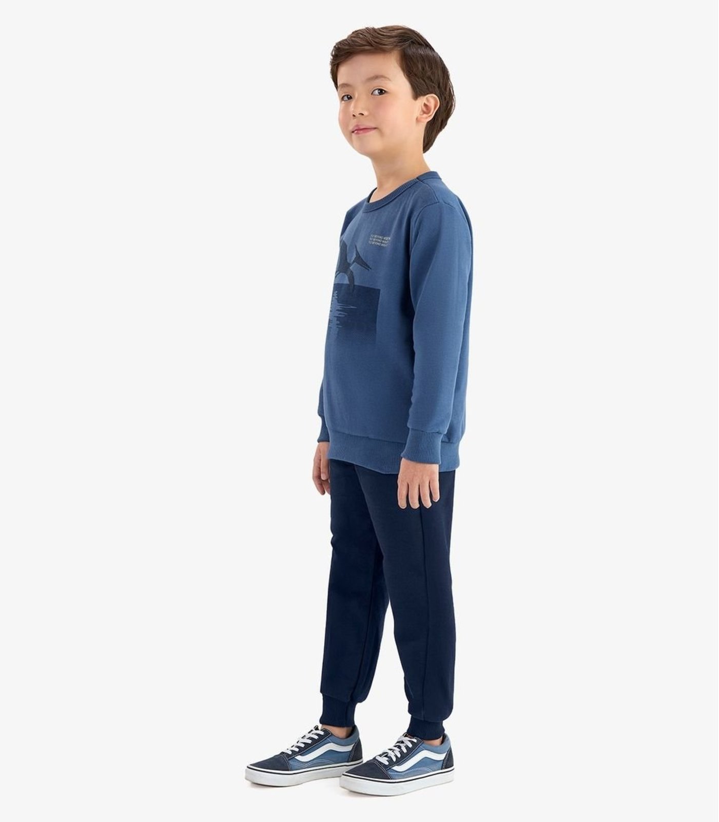 Infantil - Conjunto Blusão e Calça Moletom Rovi Azul
