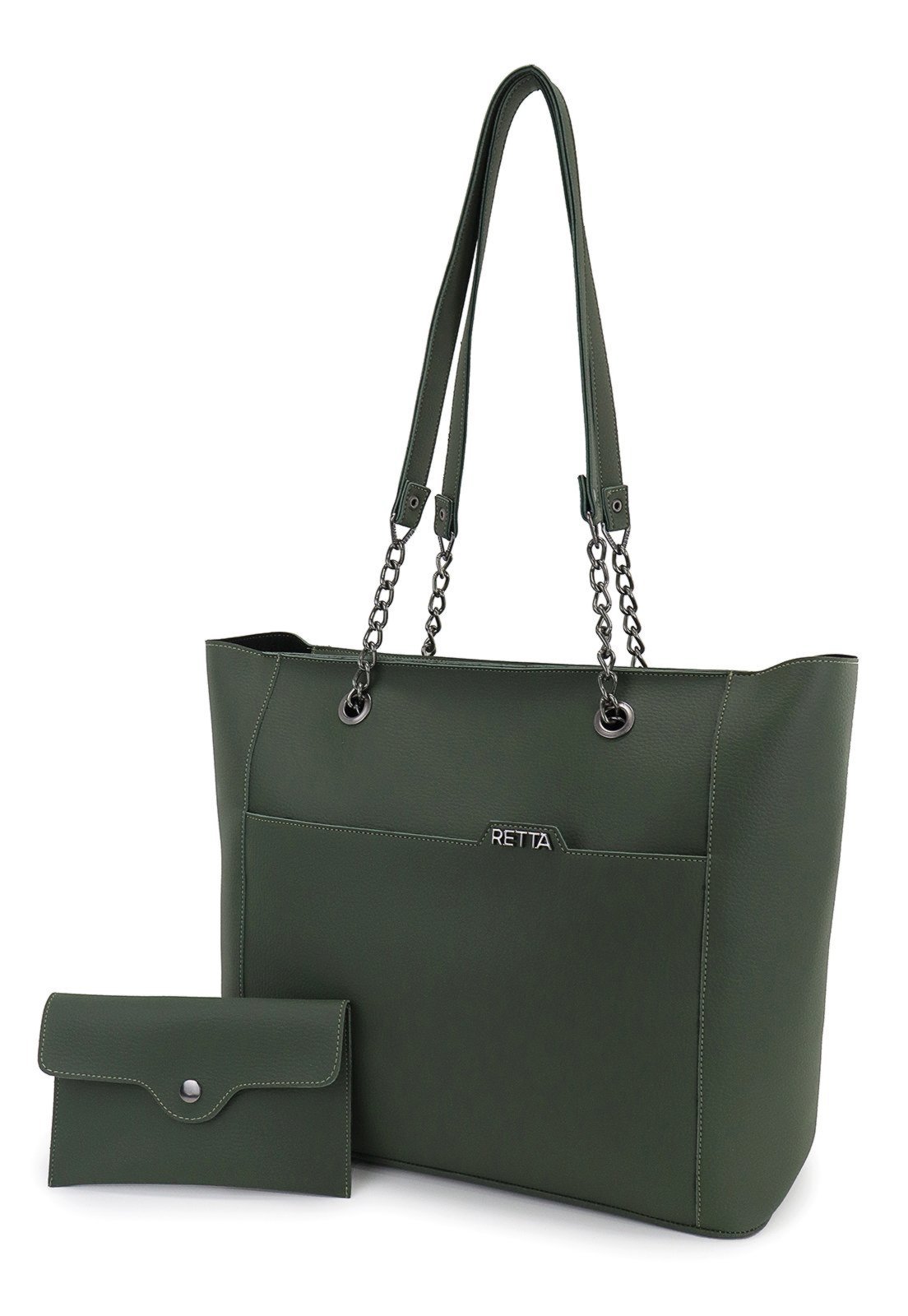 Bolsa Saco Grande Ombro e Mão Retta Oficial Verde