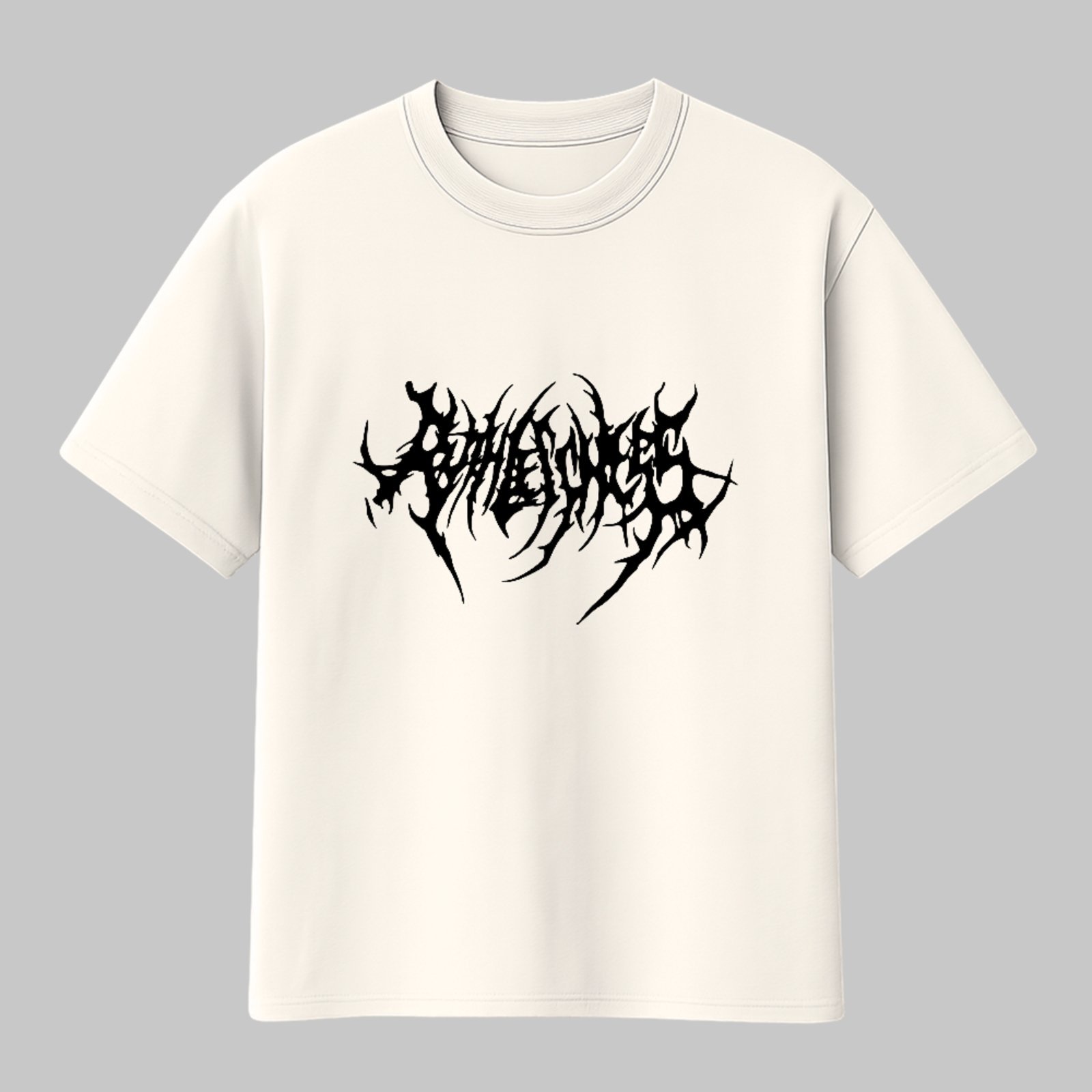 Camiseta Básica Metal Style Dark Street Unissex Off White