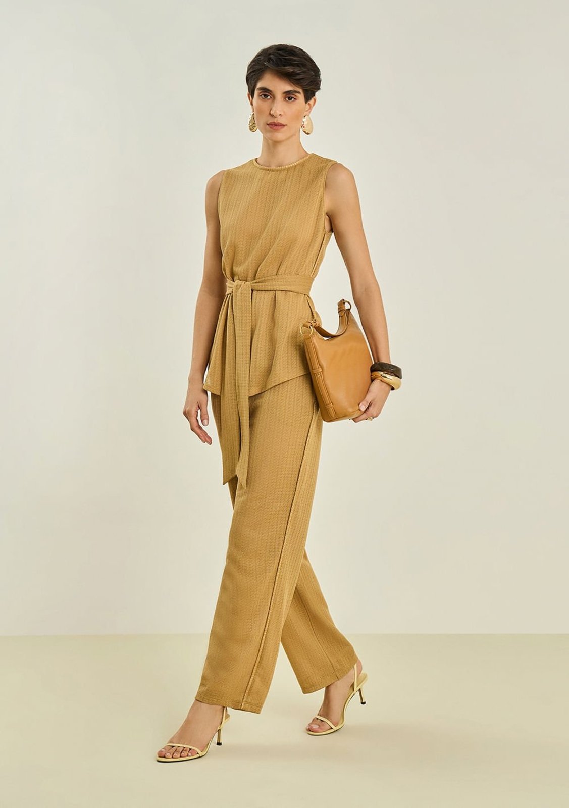 Calça Maria Valentina Reta Alta Dourado