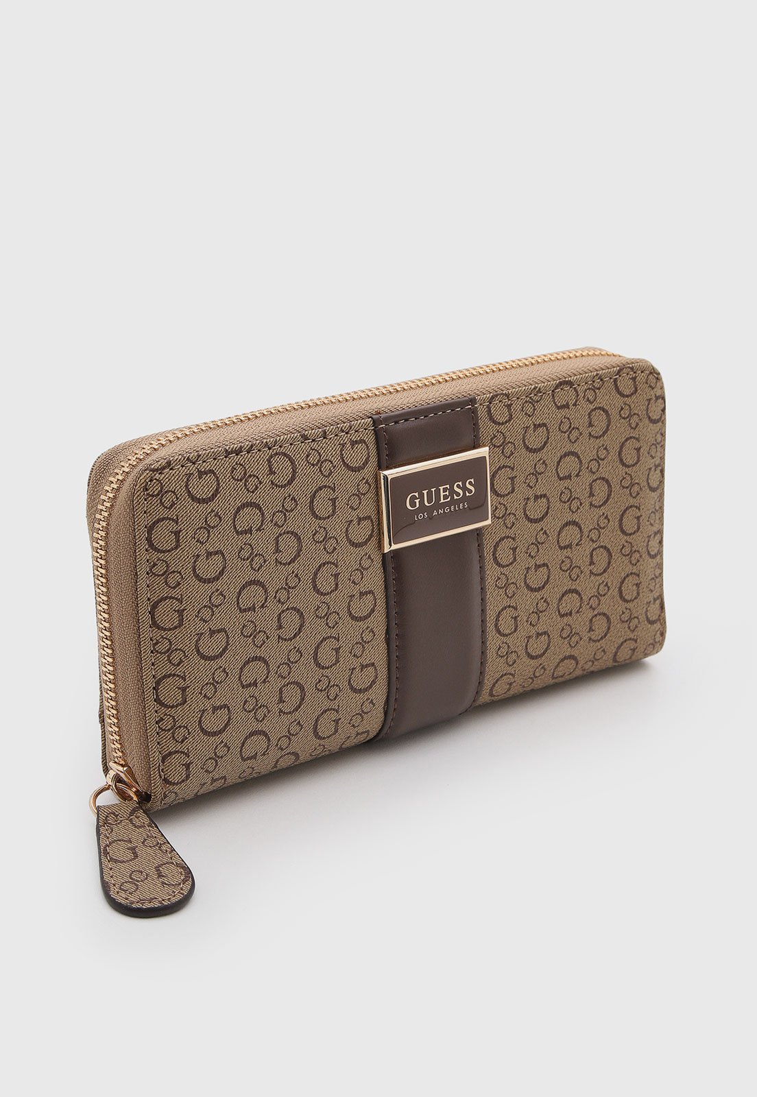Carteira Feminina Guess Retangular Monograma Bege
