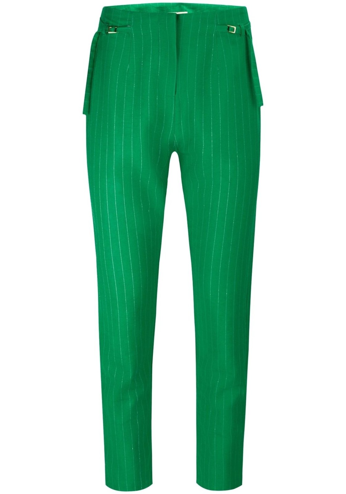 Calça Carrot Cintura Alta Alfaiataria Risca de Giz