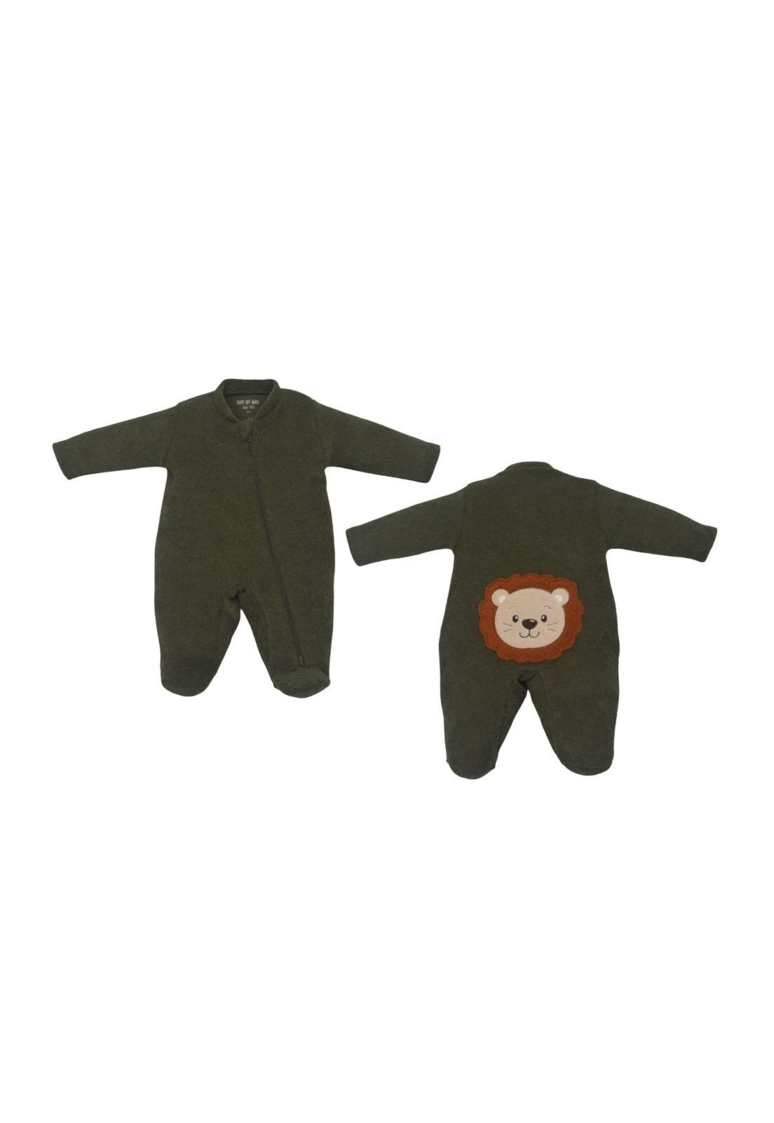 Infantil - Macacão Plush Verde Leão Menino Upi Uli M Verde