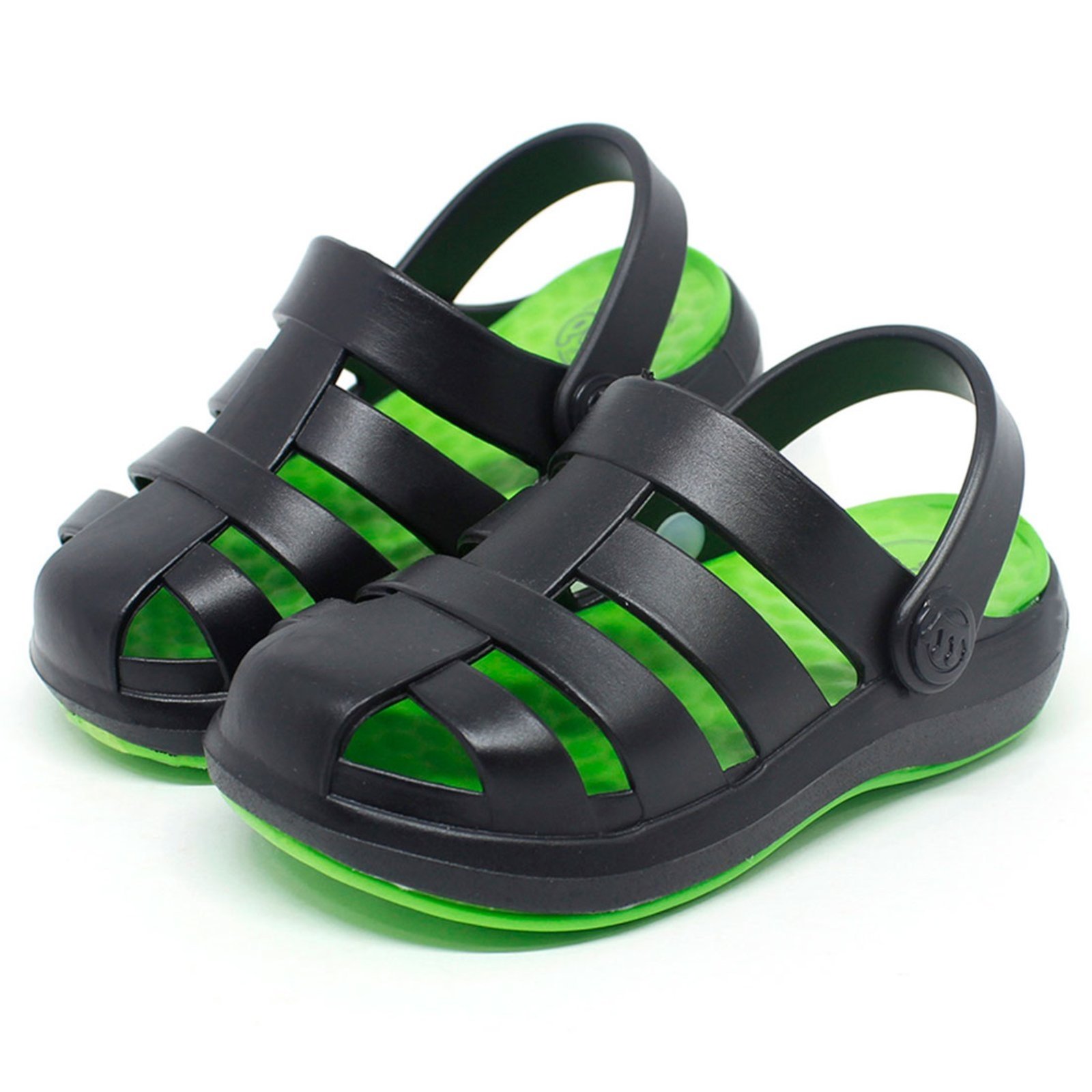 Infantil – Sandália Babuche Papete Chinelo Plugt Menino Pop Preto Verde