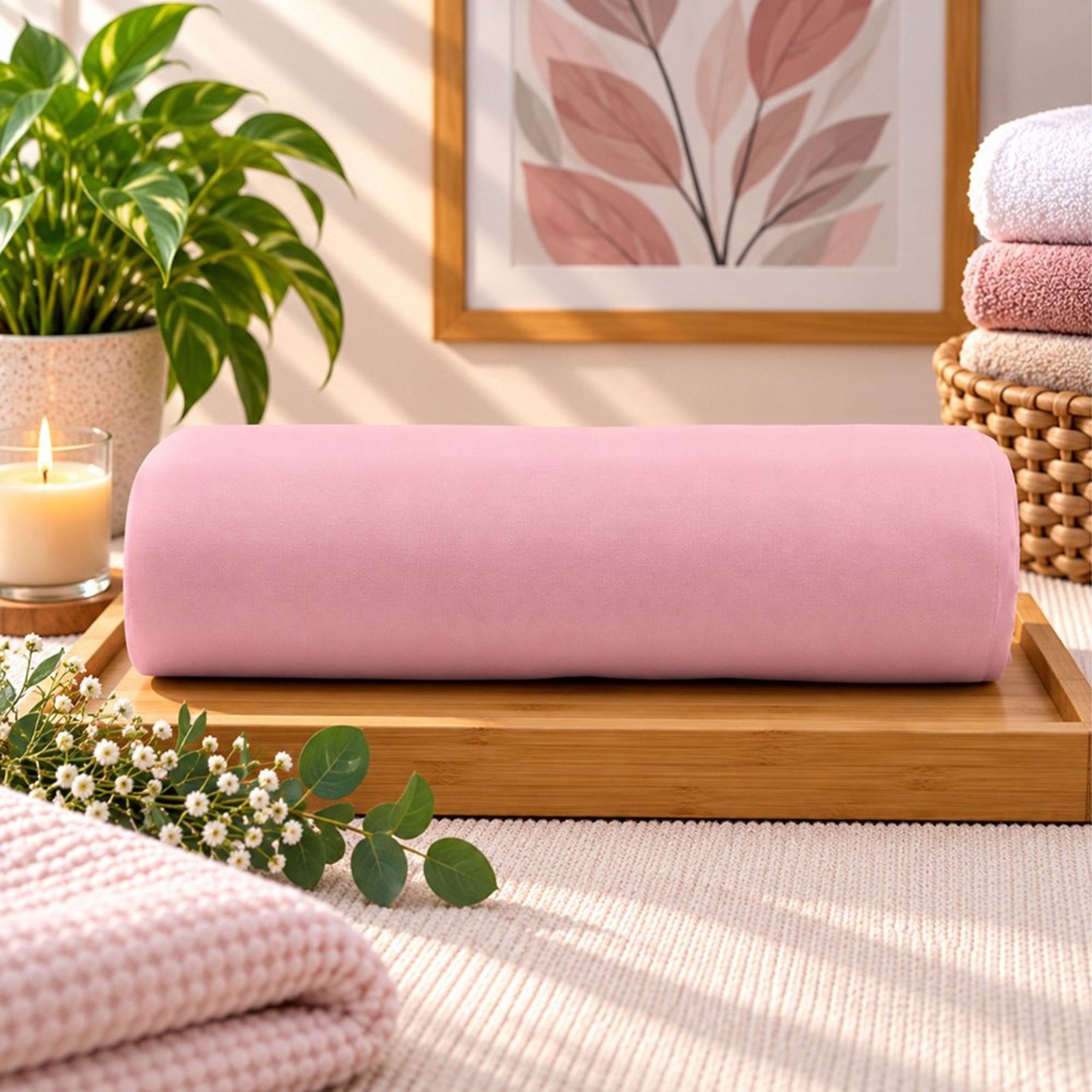 Lençol King Pluma Percal 180 Fios sem Elástico 100% Algodão - Rosa