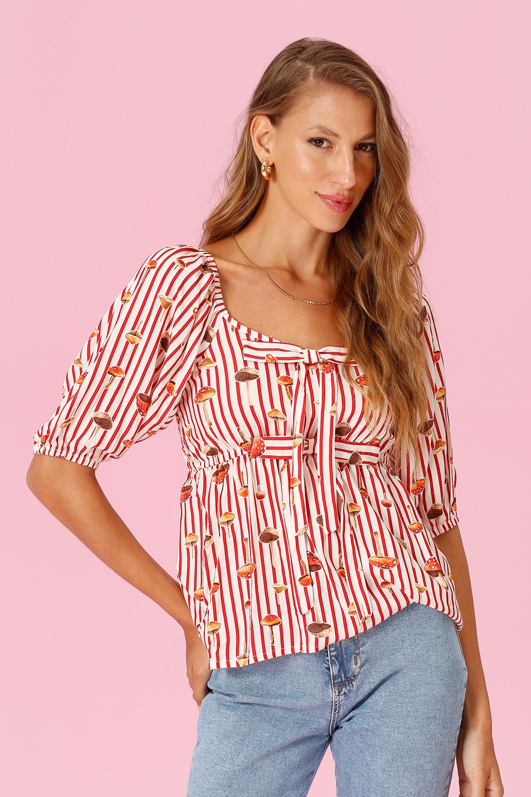 Blusa In Love Fabricia Estampa Cogumelo