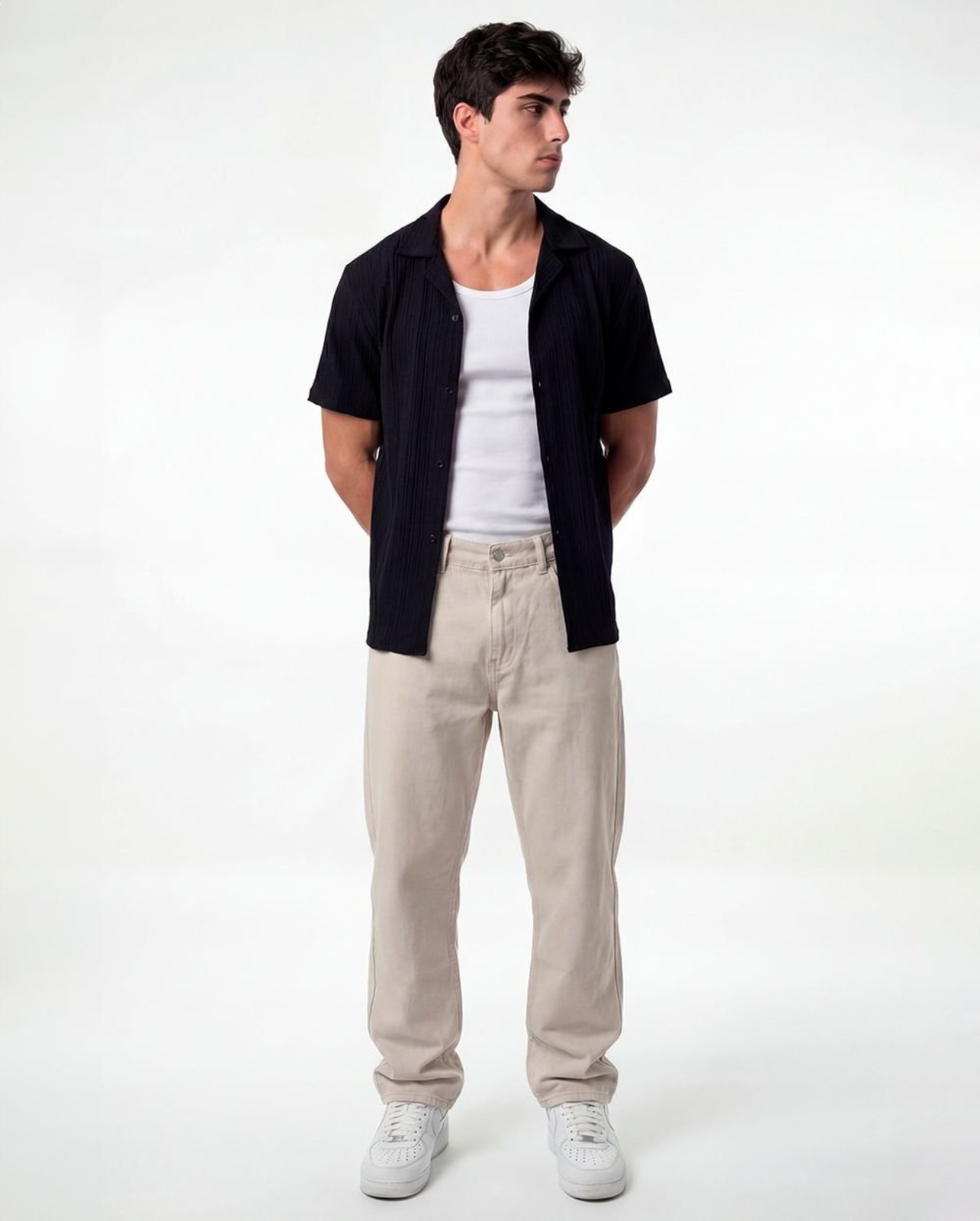 Calça Jeans Baggy Masculina 25315 Bege Consciência