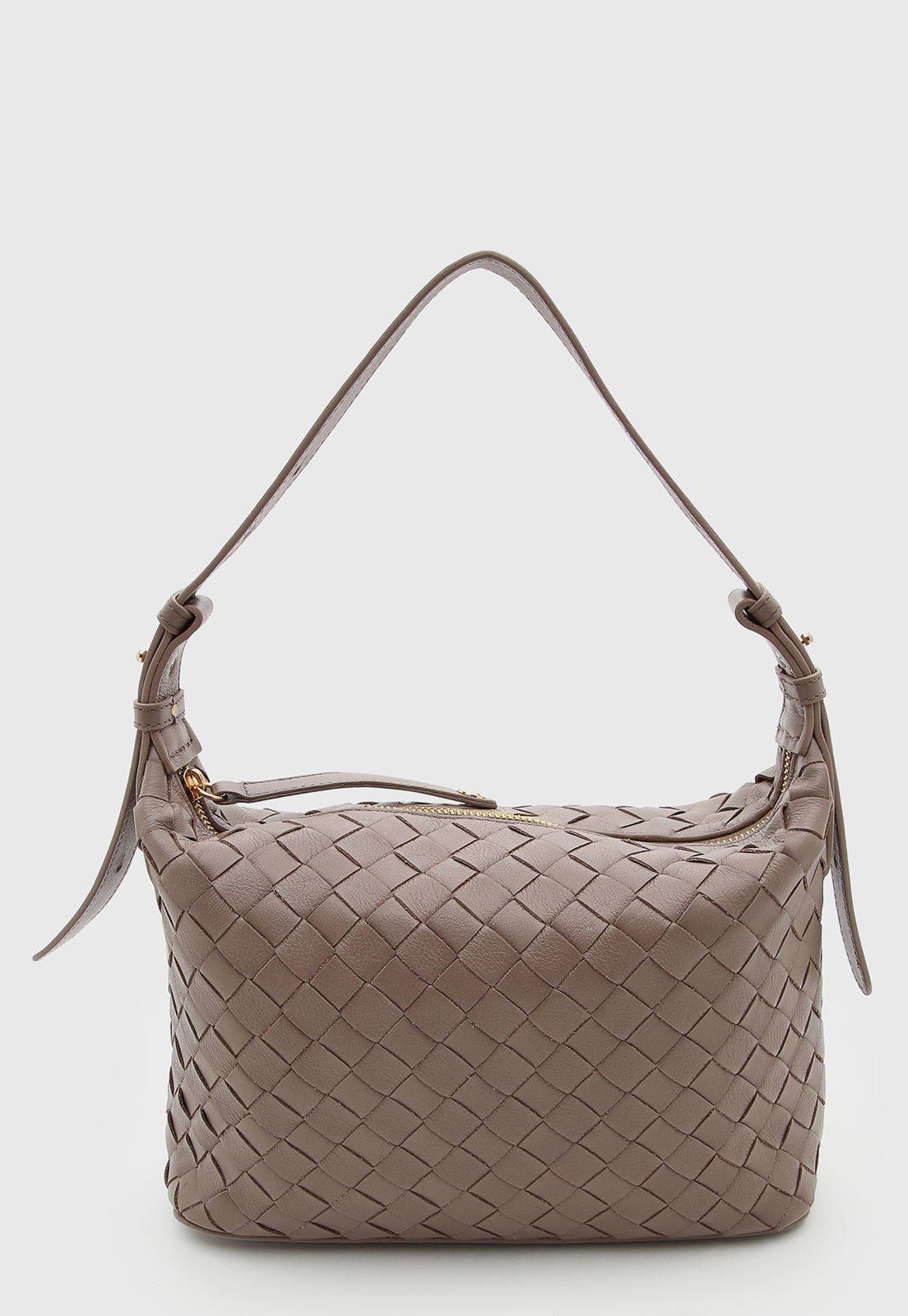 Bolsa Luiza Barcelos Couro Trançado Marrom
