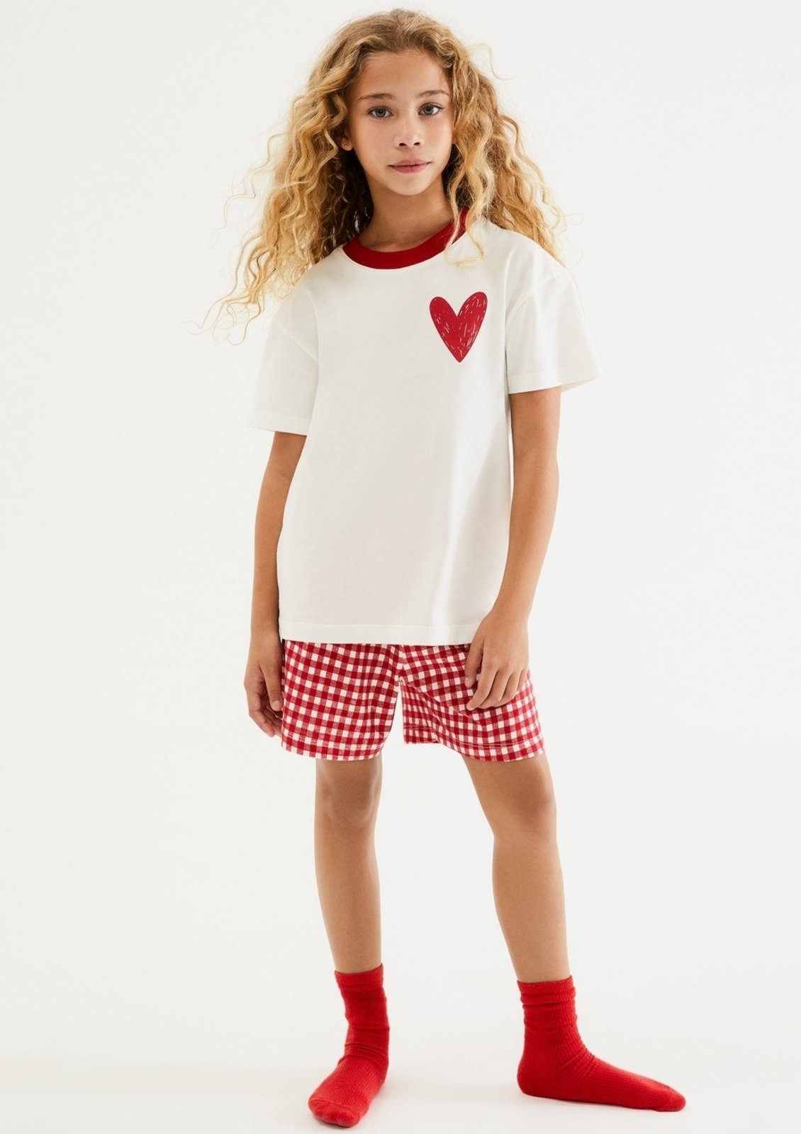 Pijama Curto Menina Estampado + Porta Pijamas Hering
