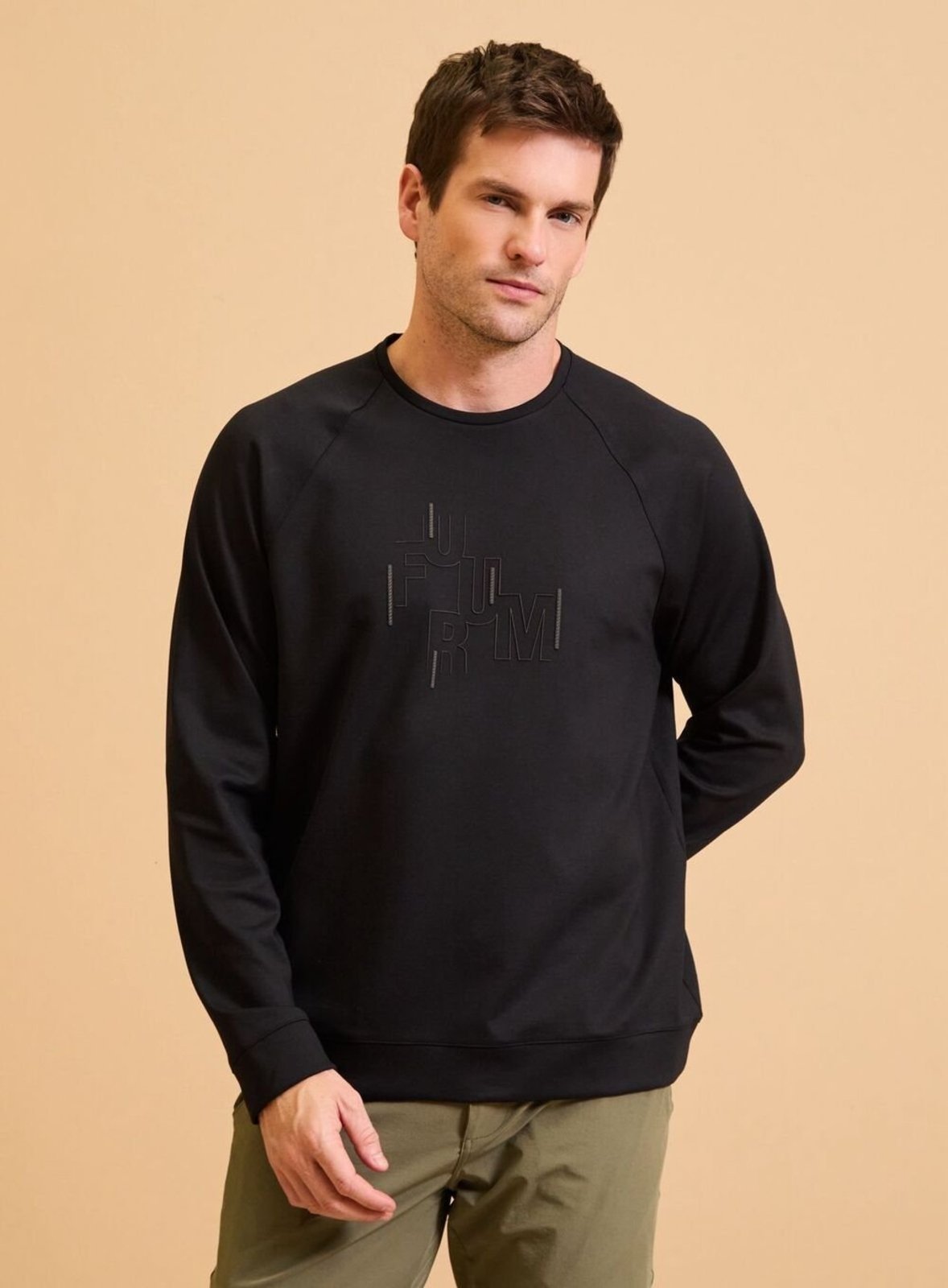 Blusão Masculino New Comfort com Detalhe Forum Preto