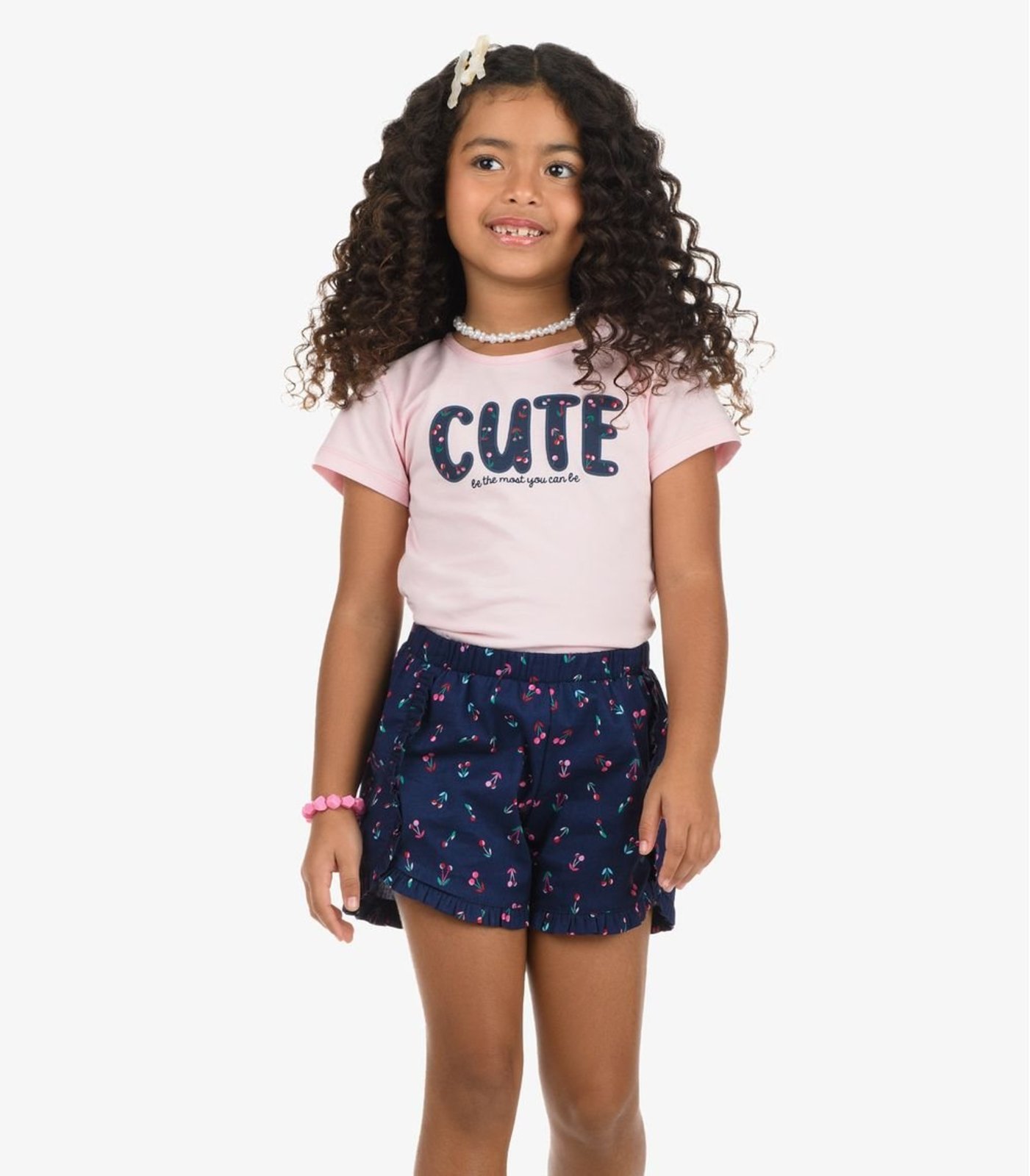 Infantil - Conjunto Blusa com Shorts Menina Rovi Azul
