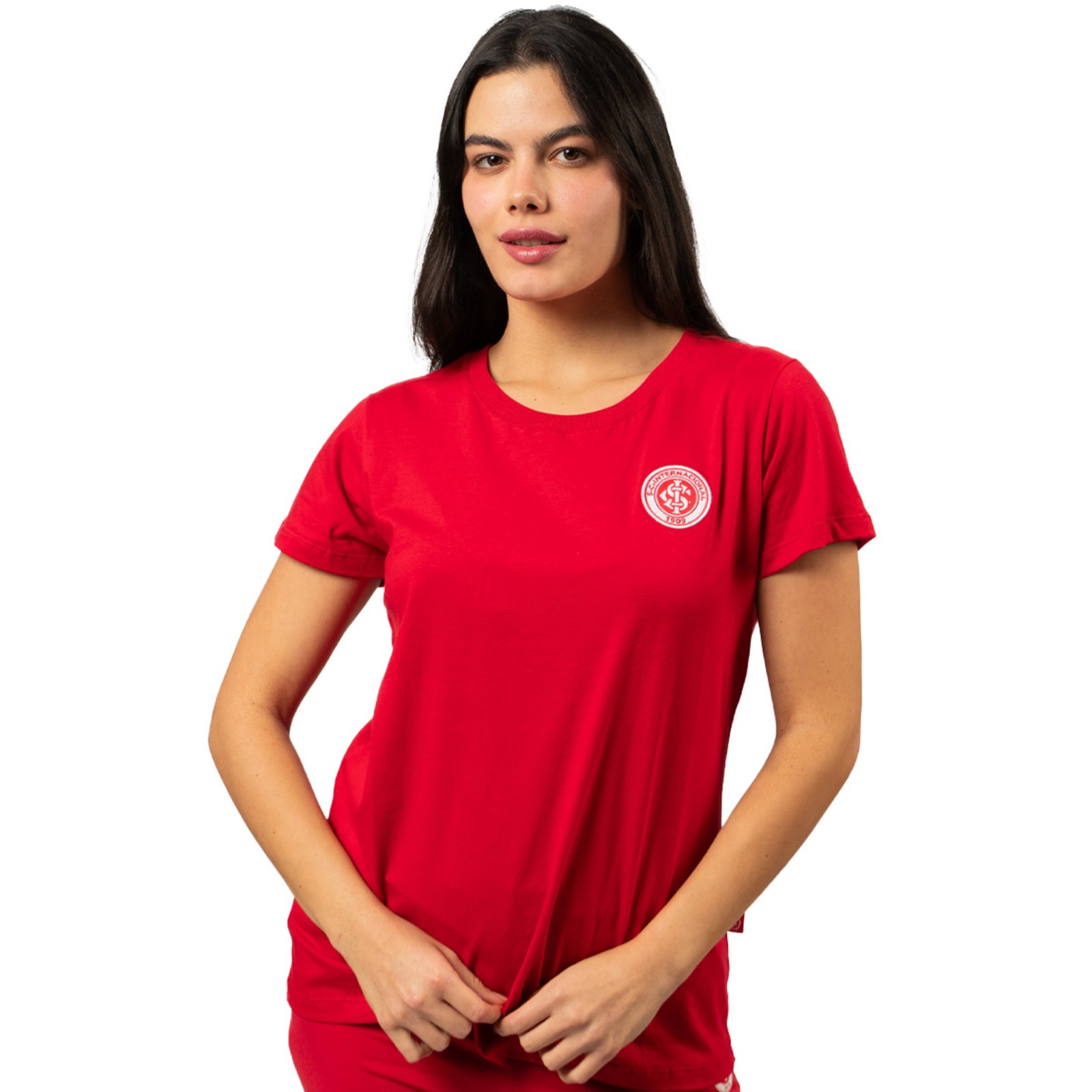 Camiseta Baby Look Internacional Oficial Classica Feminina Surf Center Vermelho