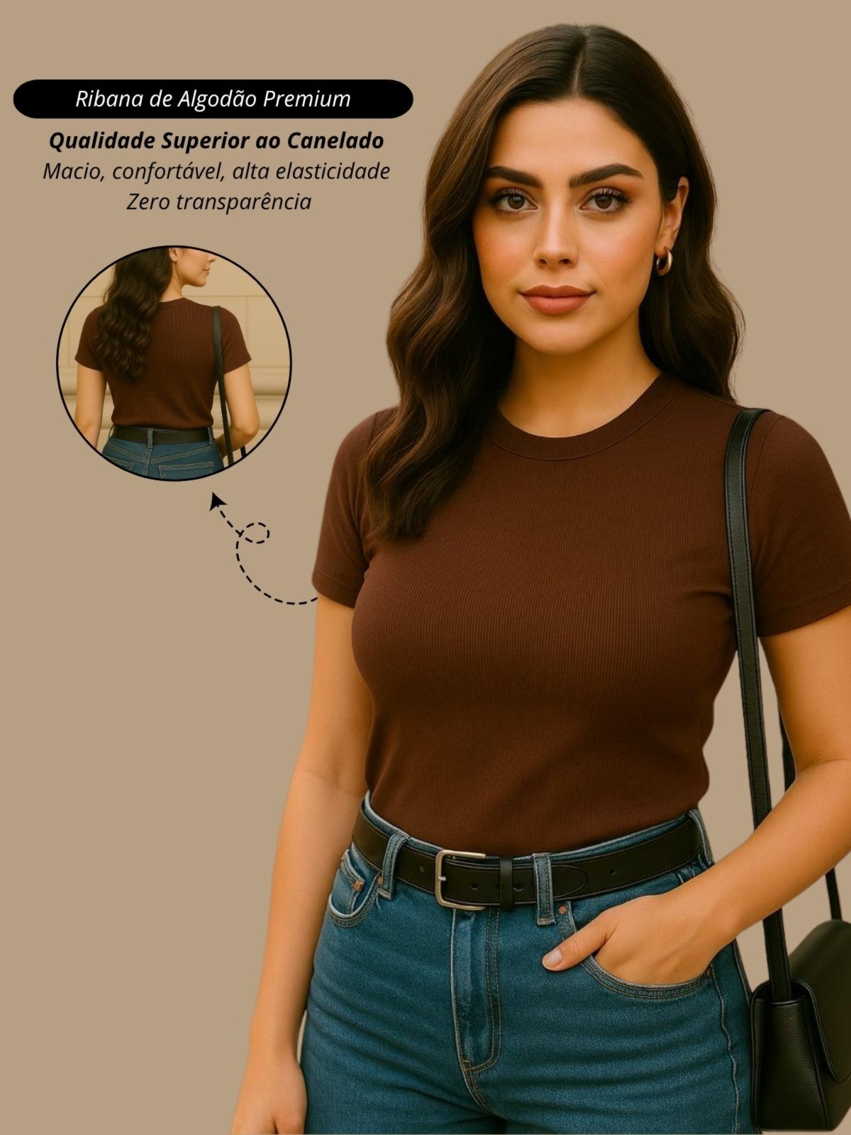 blusa feminina camiseta casual cafe basica ribana canelado algodão premium